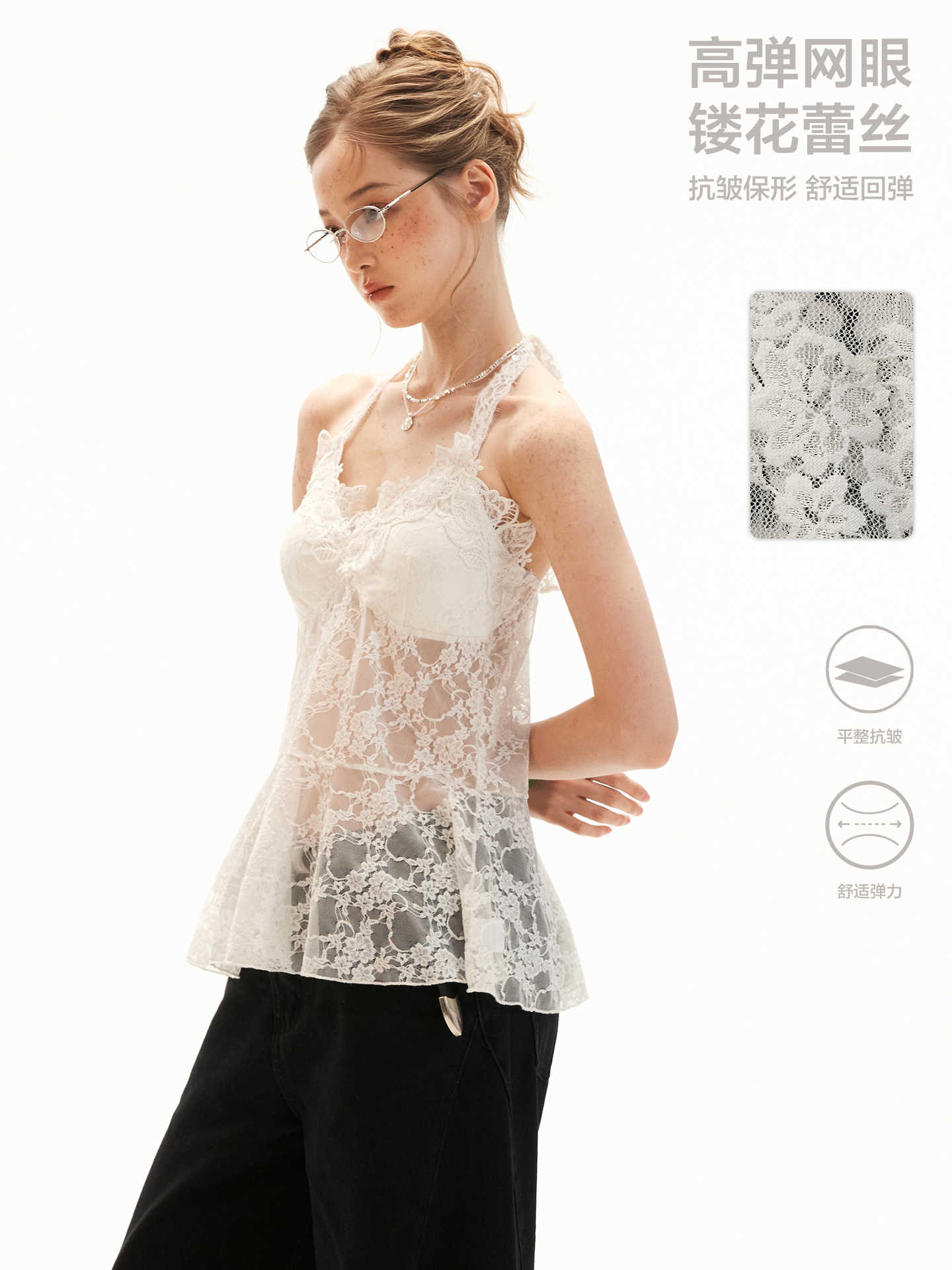MAMC Sheer Bow Tie Long Sleeve Top