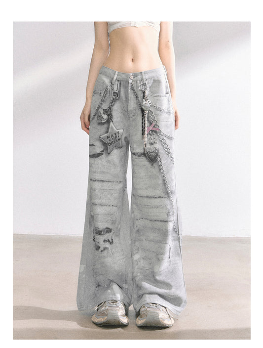 SHAOYEYAN Streetwear Wide-Leg Jeans
