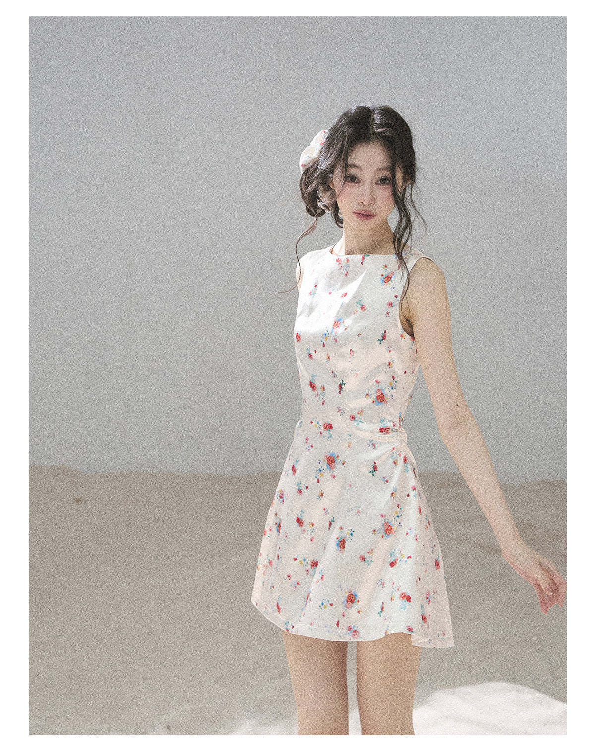 ShaoYeYan Aomalm It Starts With a Bouquet French Floral Satin Dress