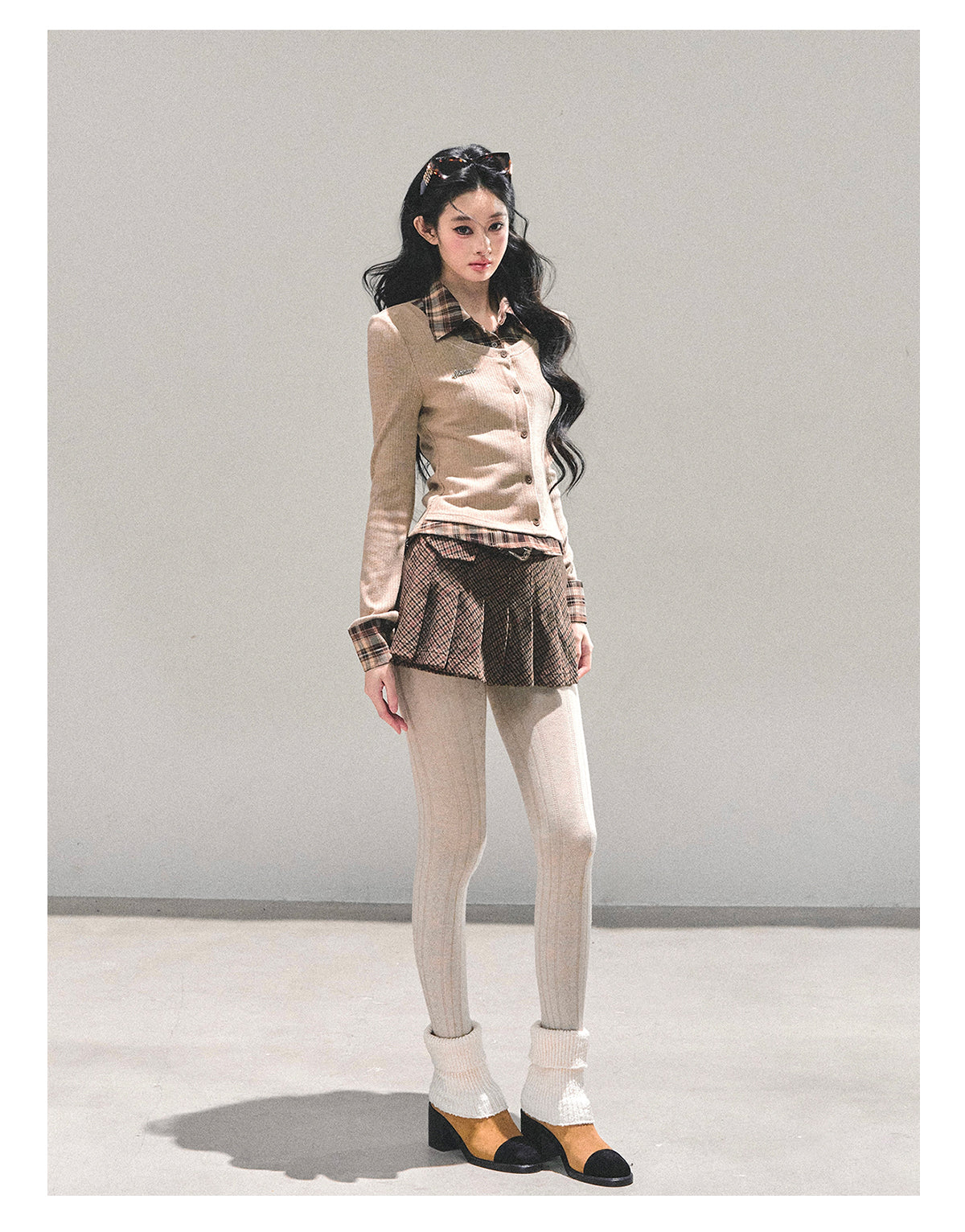 ShaoYeYan Moss Whispers Fake Two-Layer Knit T-Shirt