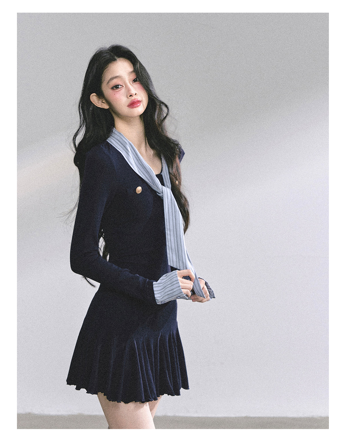 ShaoYeYan Rose Academy American Style Long Sleeve Bodycon Dress