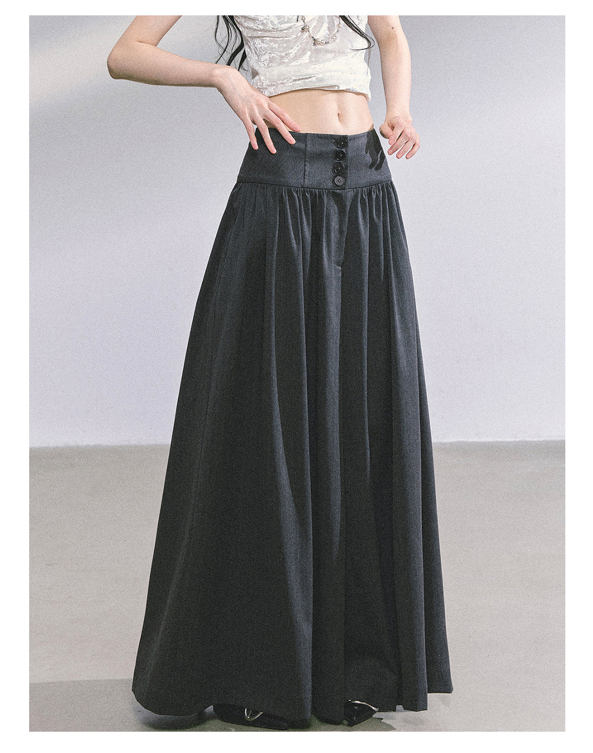 ShaoYeYan Rosa Street Loose Fit Wide-Leg Trousers