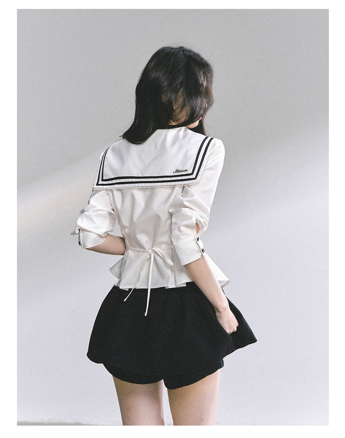 SHAOYEYAN Mary Jane College Navy Blouse
