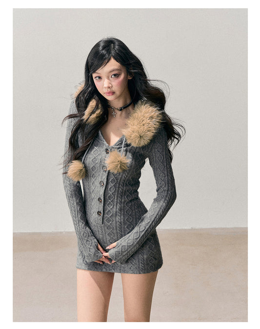 ShaoYeYan Aomalm She Arrives Like Dusk Sweater Dress