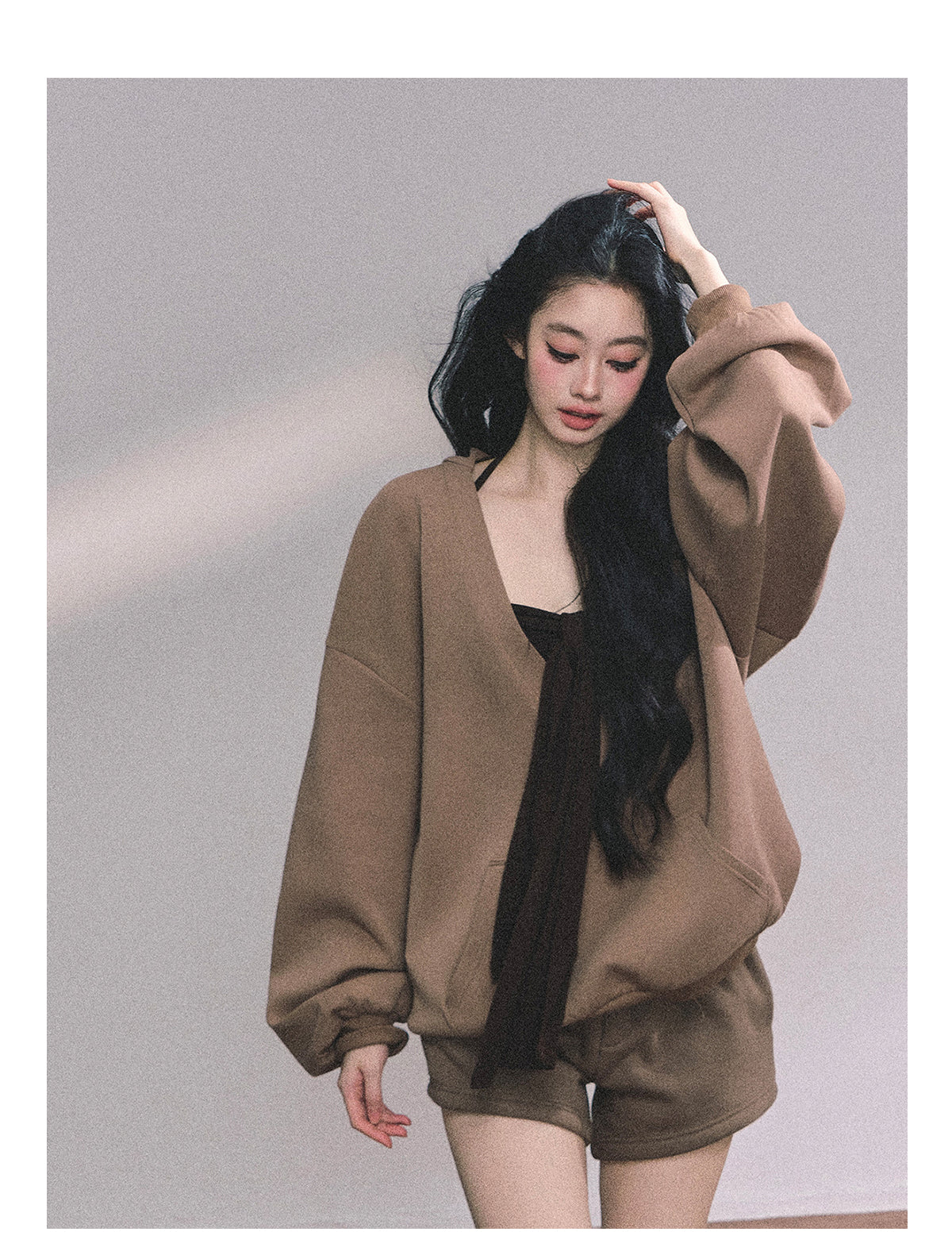 ShaoYeYan Autumn Leaves Riverside Casual Hoodie Set