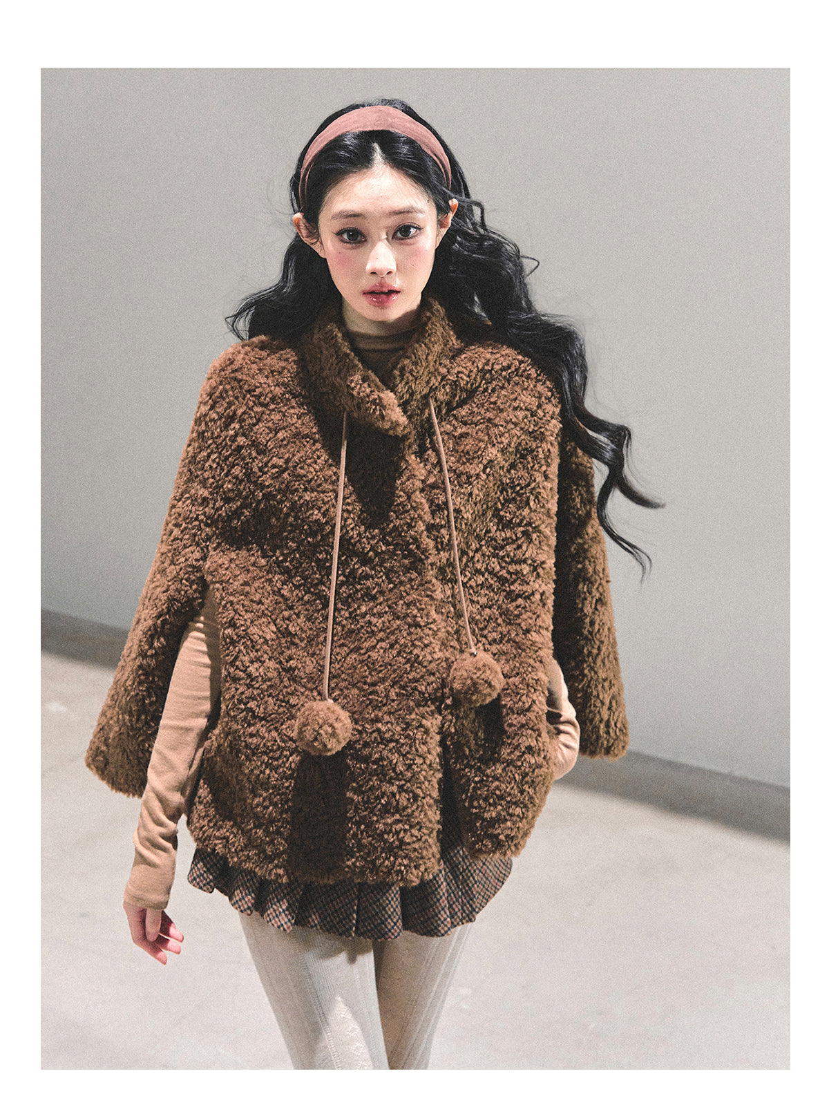 ShaoYeYan Dusk Warmth Loose Lamb Fur Coat