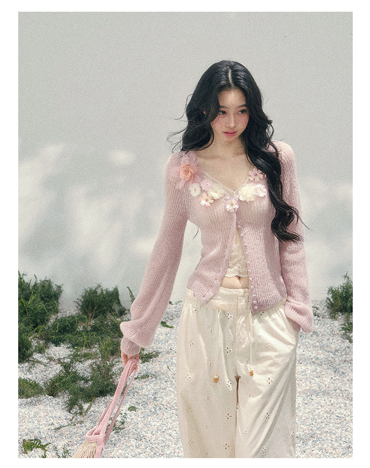 ShaoYeYan Aomalm Soft Spring Breeze 3D Floral Sweater