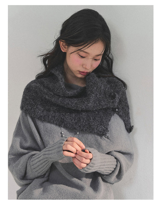 ShaoYeYan Aomalm Sunset Embers Mini Fake Knit Shawl