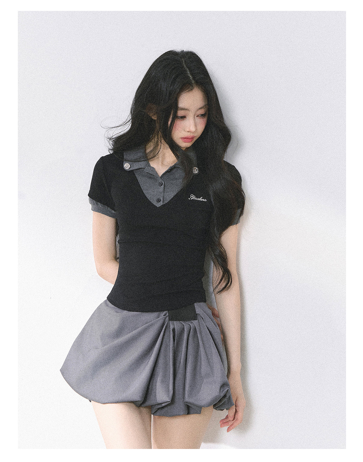 SHAOYEYAN American Style Mock Two-Layer Tee