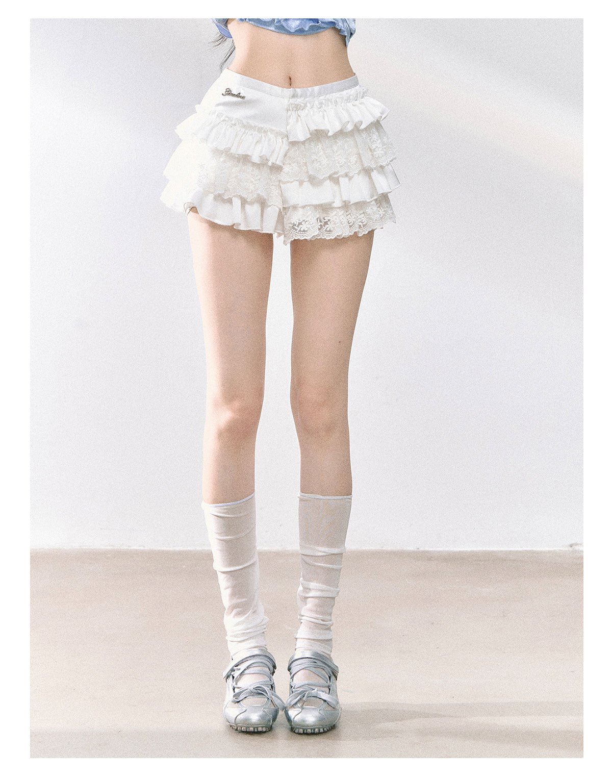 SHAOYEYAN French Lace Tiered Mini Skirt