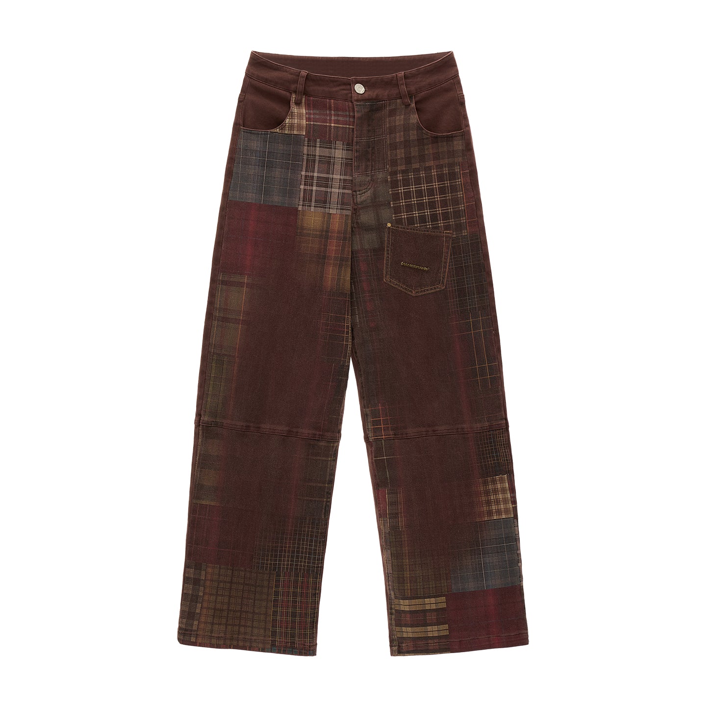 MAMC Retro Print Plaid Jeans