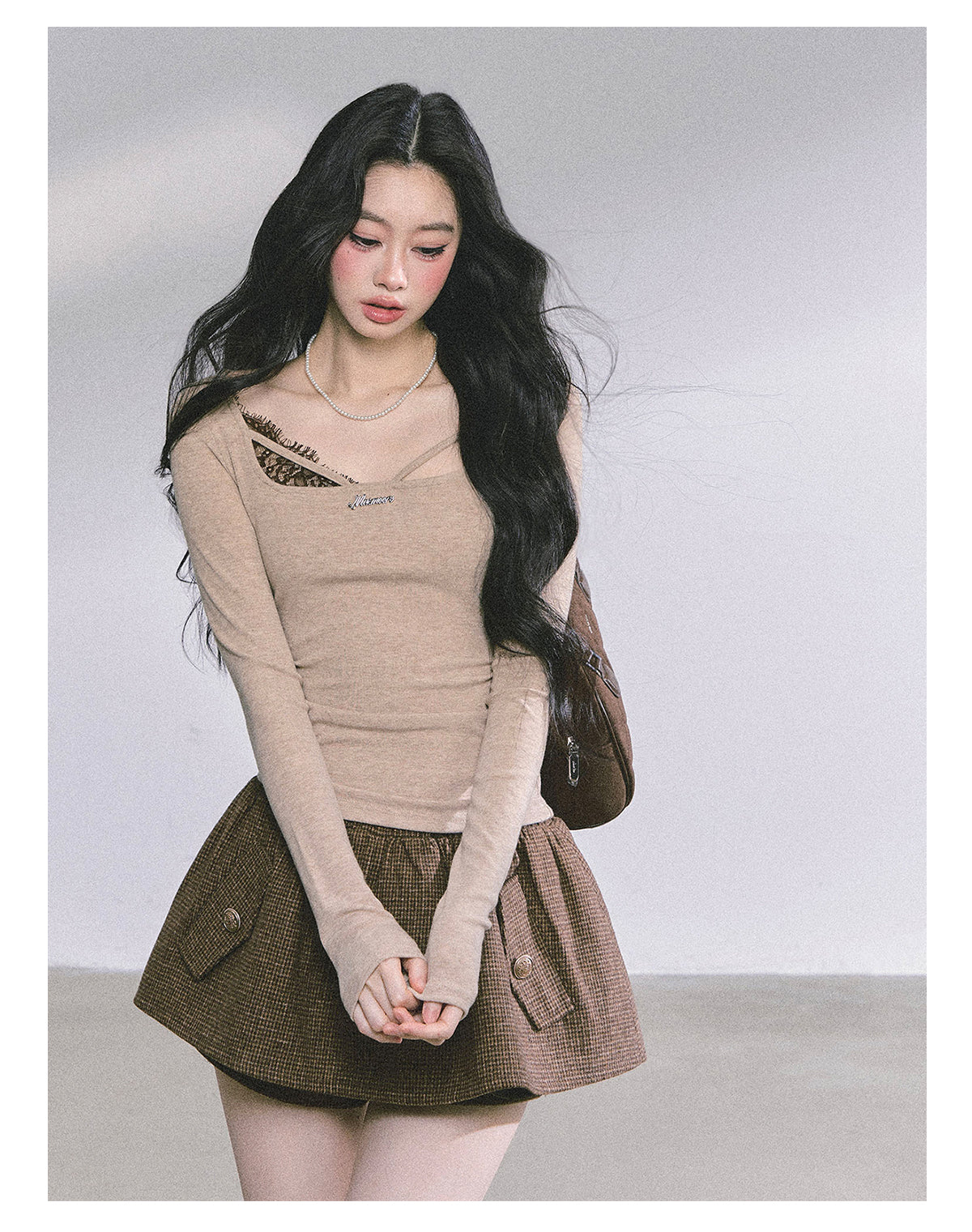 ShaoYeYan Long Sleeve Lace T-Shirt