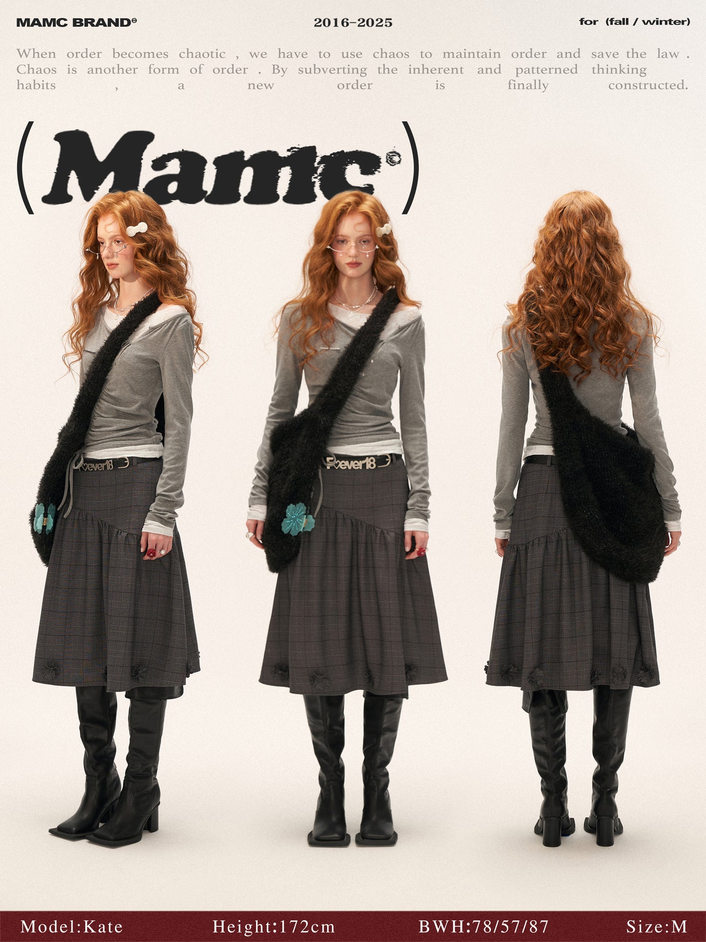 MAMC Off-Shoulder Lace Gather Long Sleeve T-Shirt