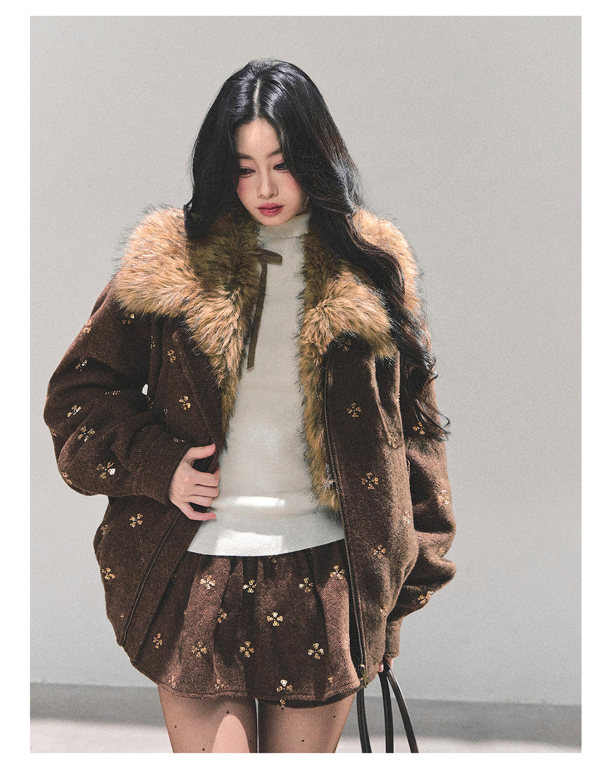 ShaoYeYan Snowfall Whispers Maillard Wool Set