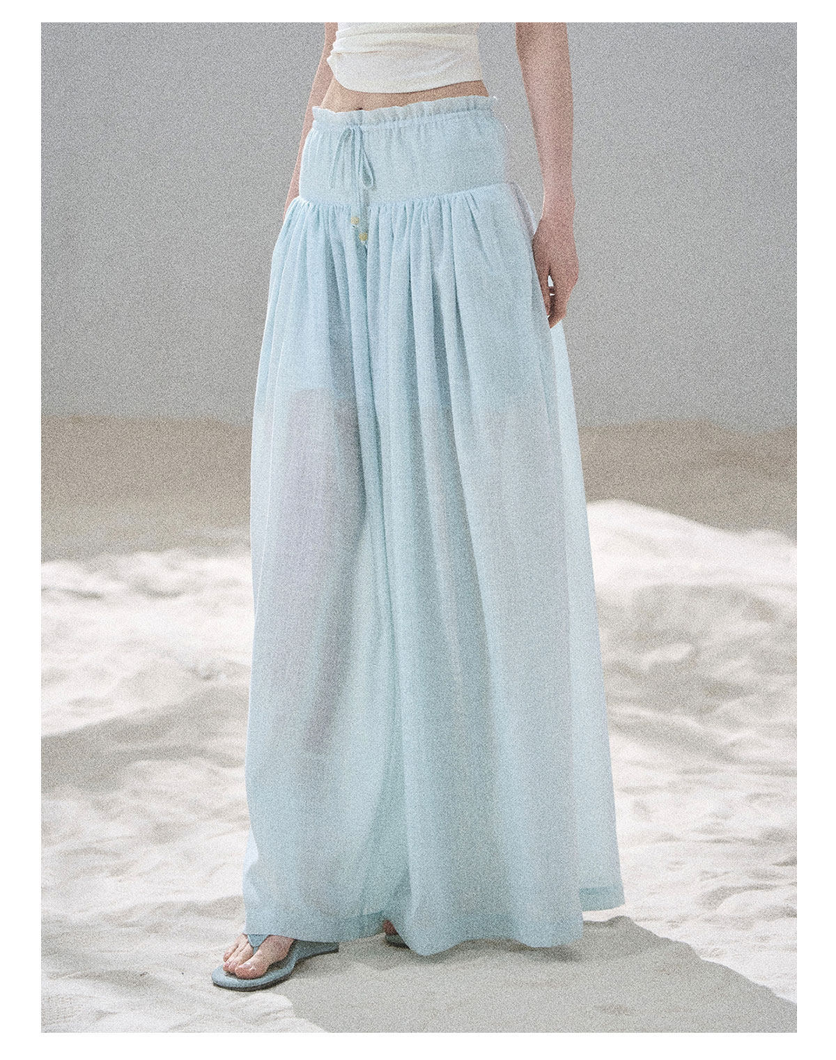 ShaoYeYan Aomalm Watery Clouds Korean Chiffon Wide-Leg Pants