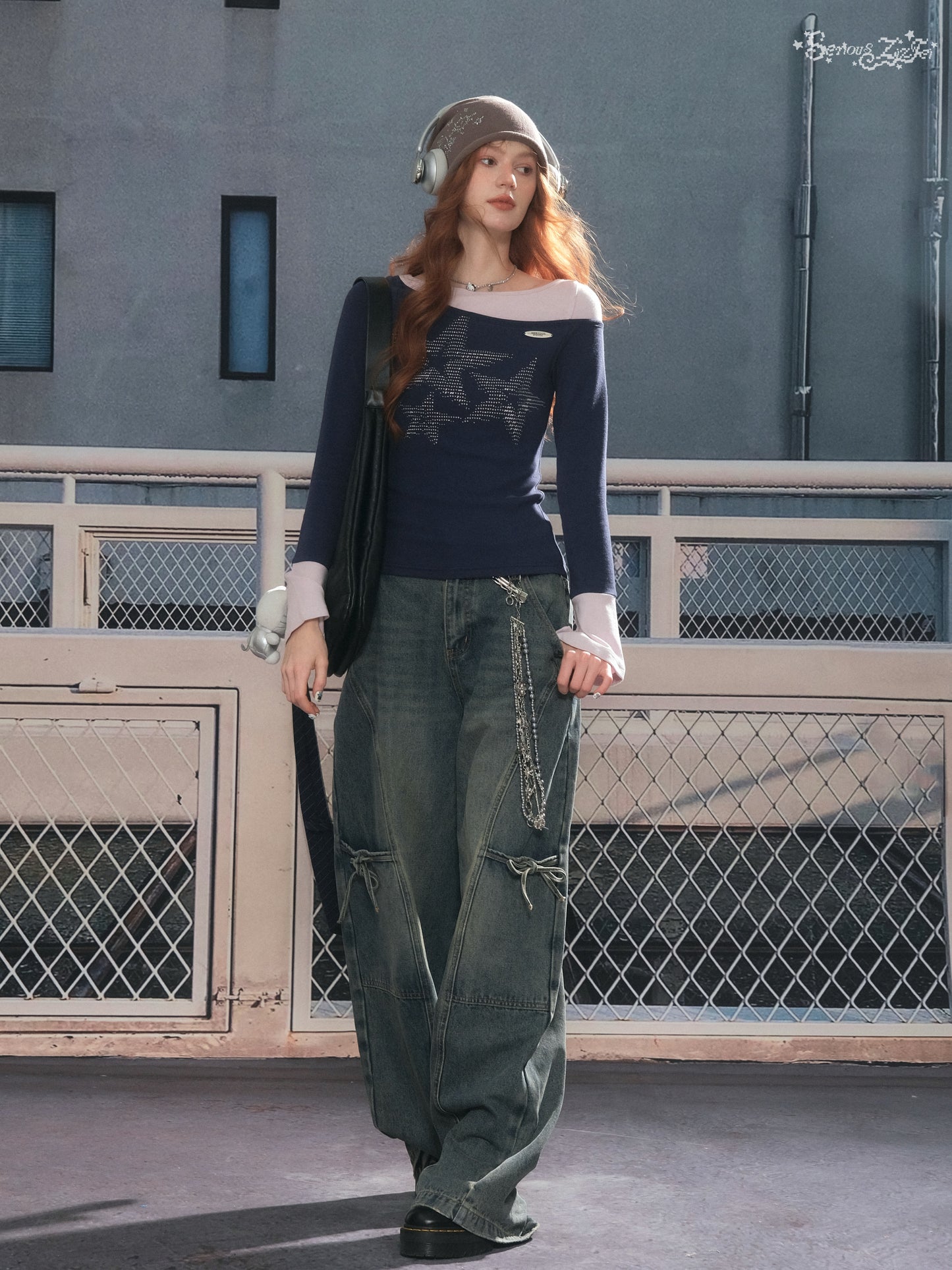 ZiziFei Bow-Detail Denim Pants