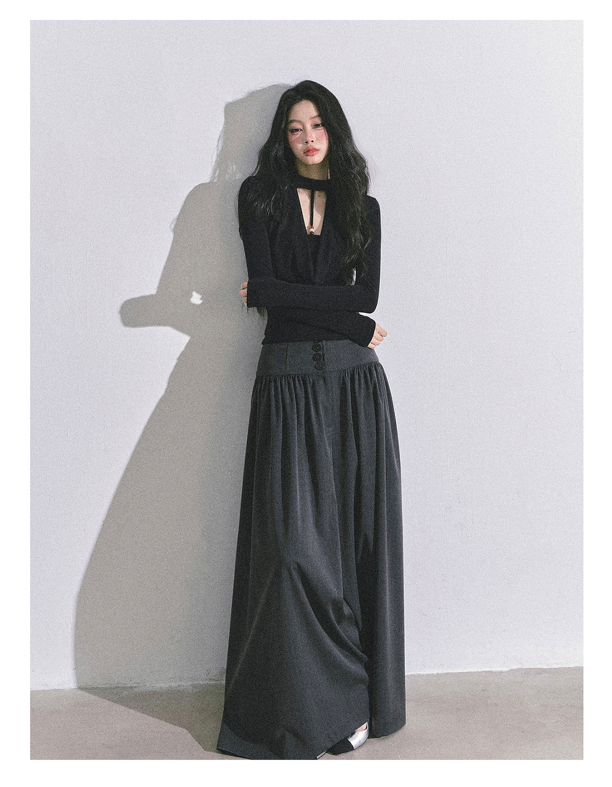 ShaoYeYan Baddie Hot Girl Fake Two-Layer Long Sleeve Top