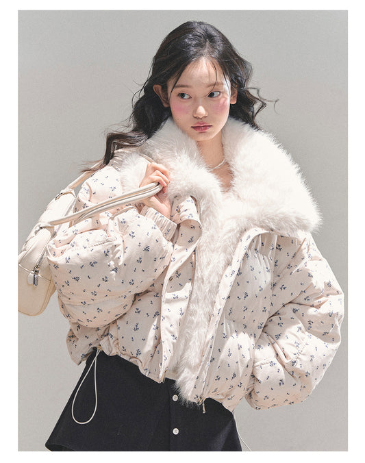 ShaoYeYan Silent Blue White Duck Down Puffer Jacket