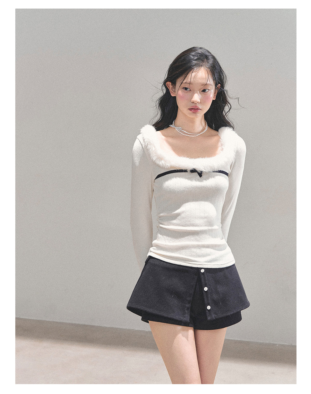 ShaoYeYan Aomalm Hidden in Moonlight Plush Knit T-Shirt