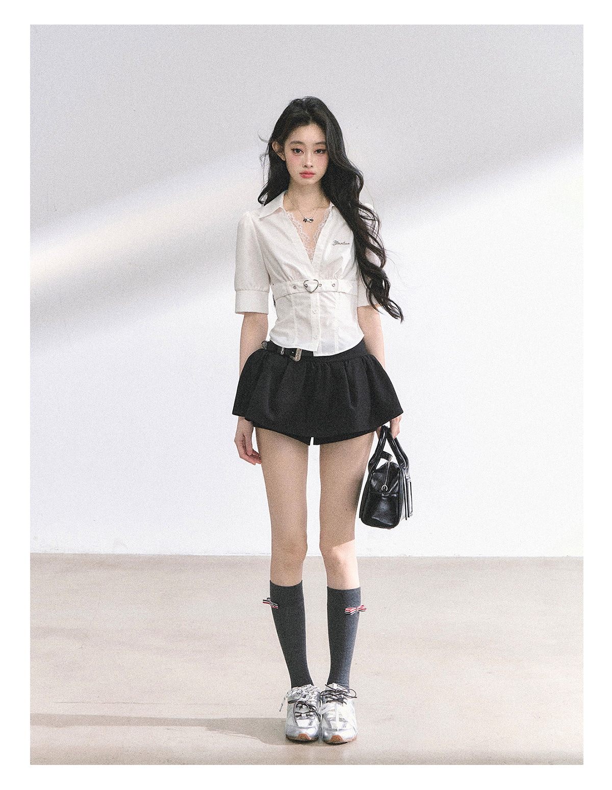 SHAOYEYAN French Lace Striped Shirt
