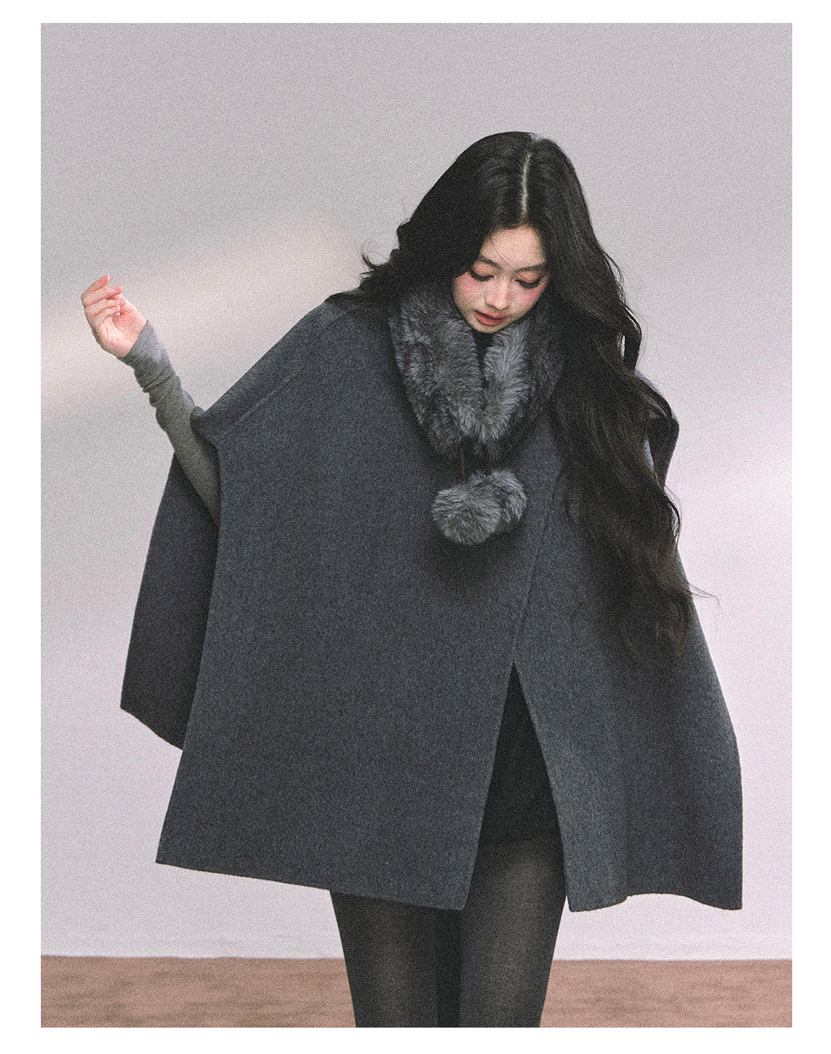 ShaoYeYan Corgi Heiress Premium French Wool Cape Coat