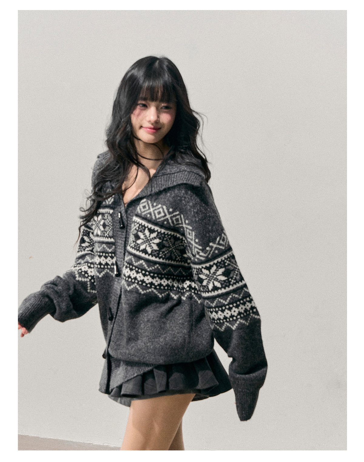 ShaoYeYan Aomalm Weightless Night Fair Isle Toggle Cardigan