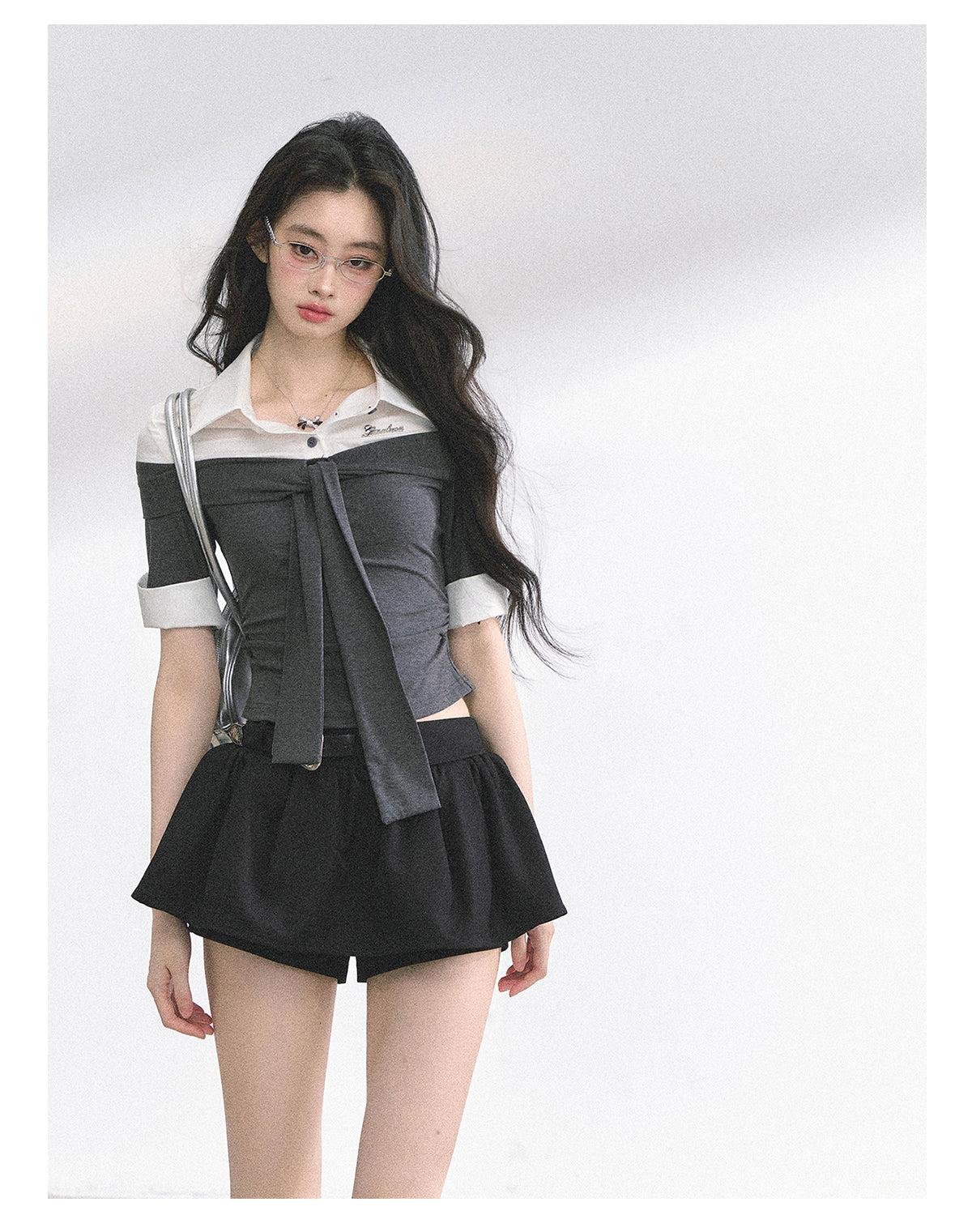 SHAOYEYAN American Style Mock Two-Layer Tee