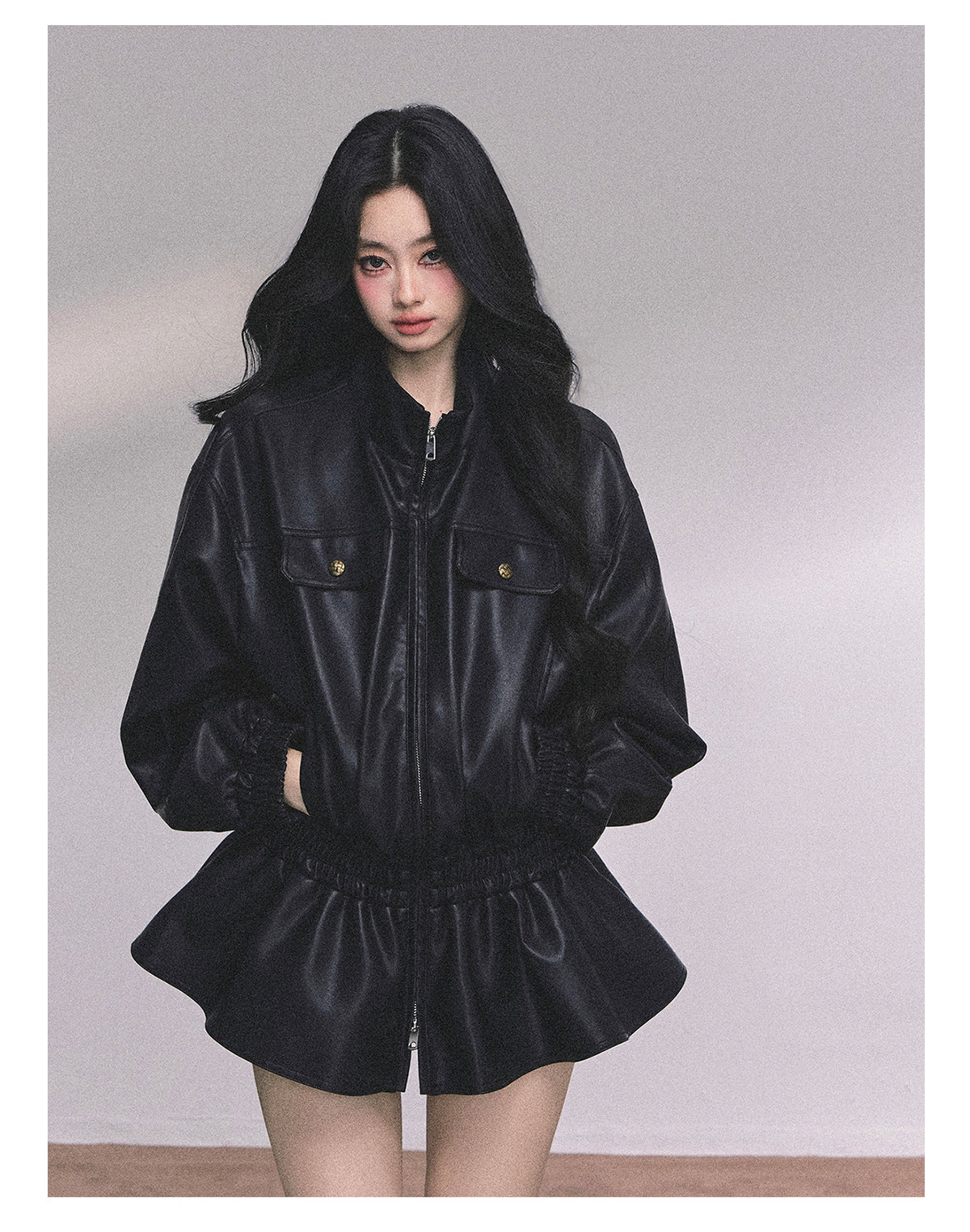 ShaoYeYan Ethiopian Wilderness Loose Fit Biker PU Leather Jacket