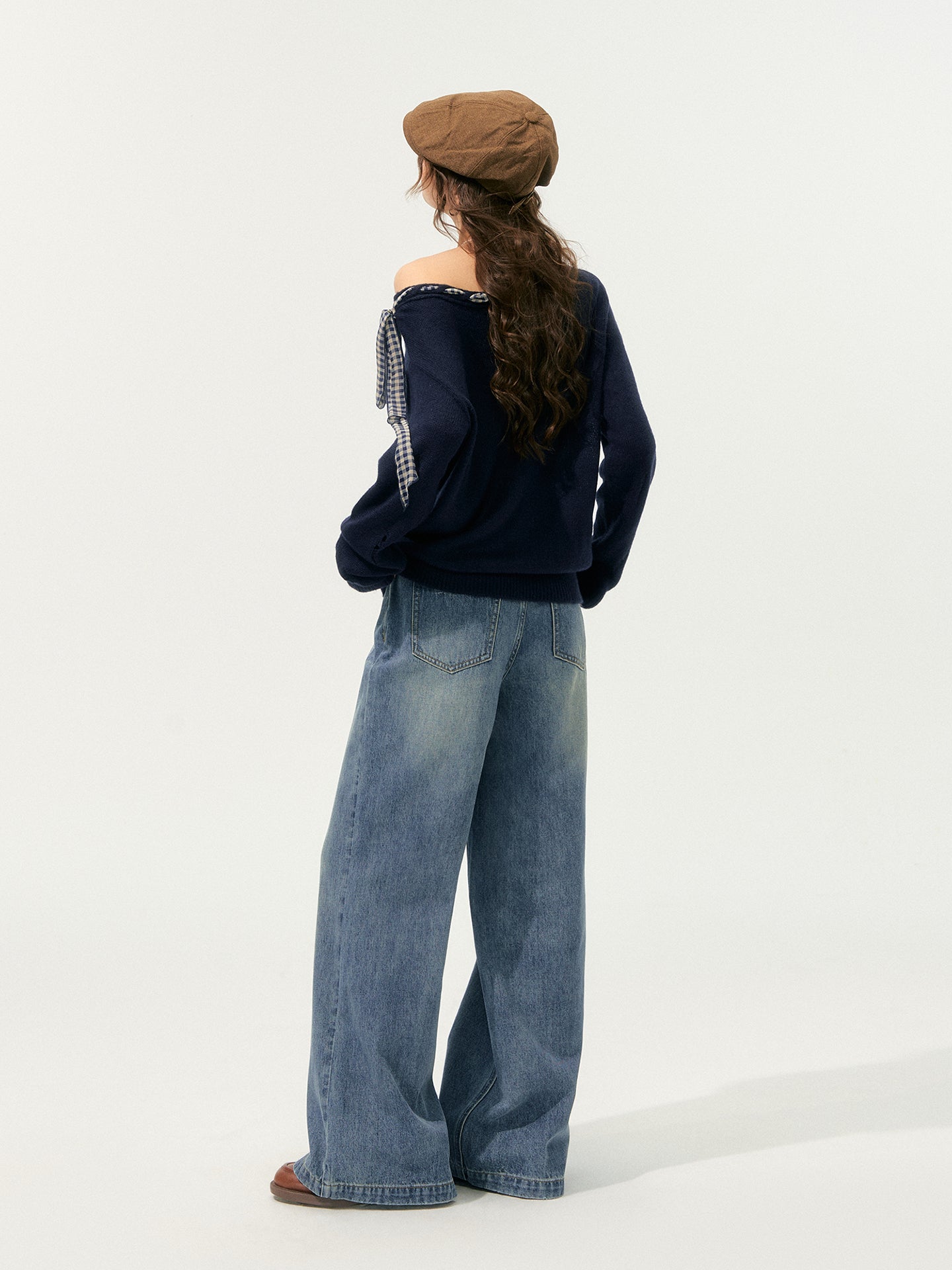 SOMESOWE Lace-Print Flared Jeans