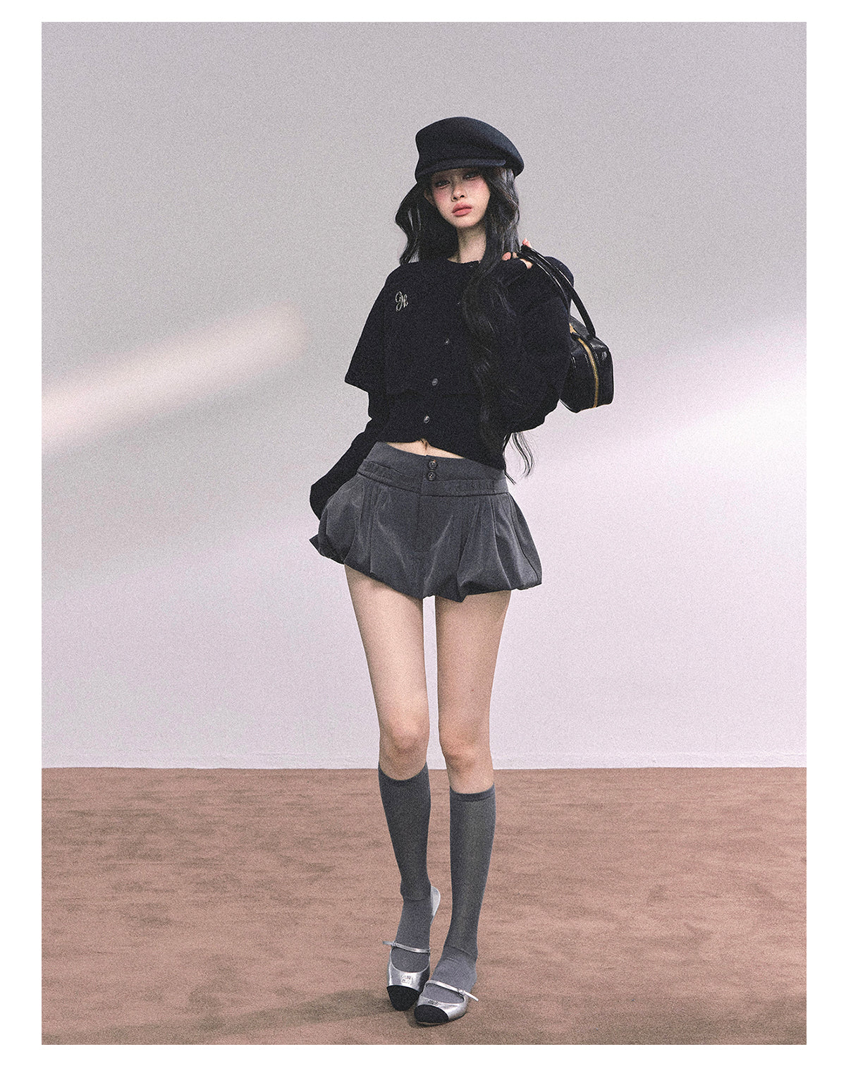 ShaoYeYan Miss Daisy American Knit Cable Cape Sweater