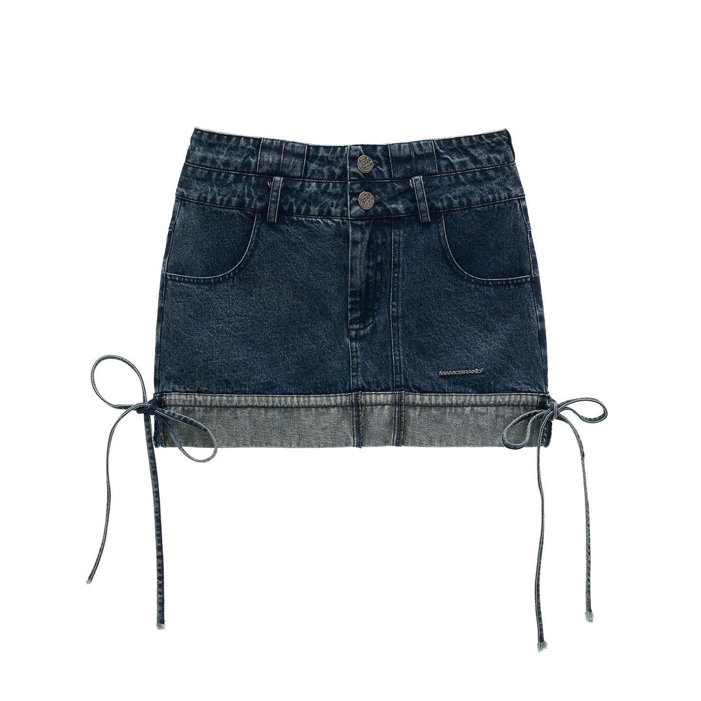 MAMC Retro Double Waistband Denim Skirt