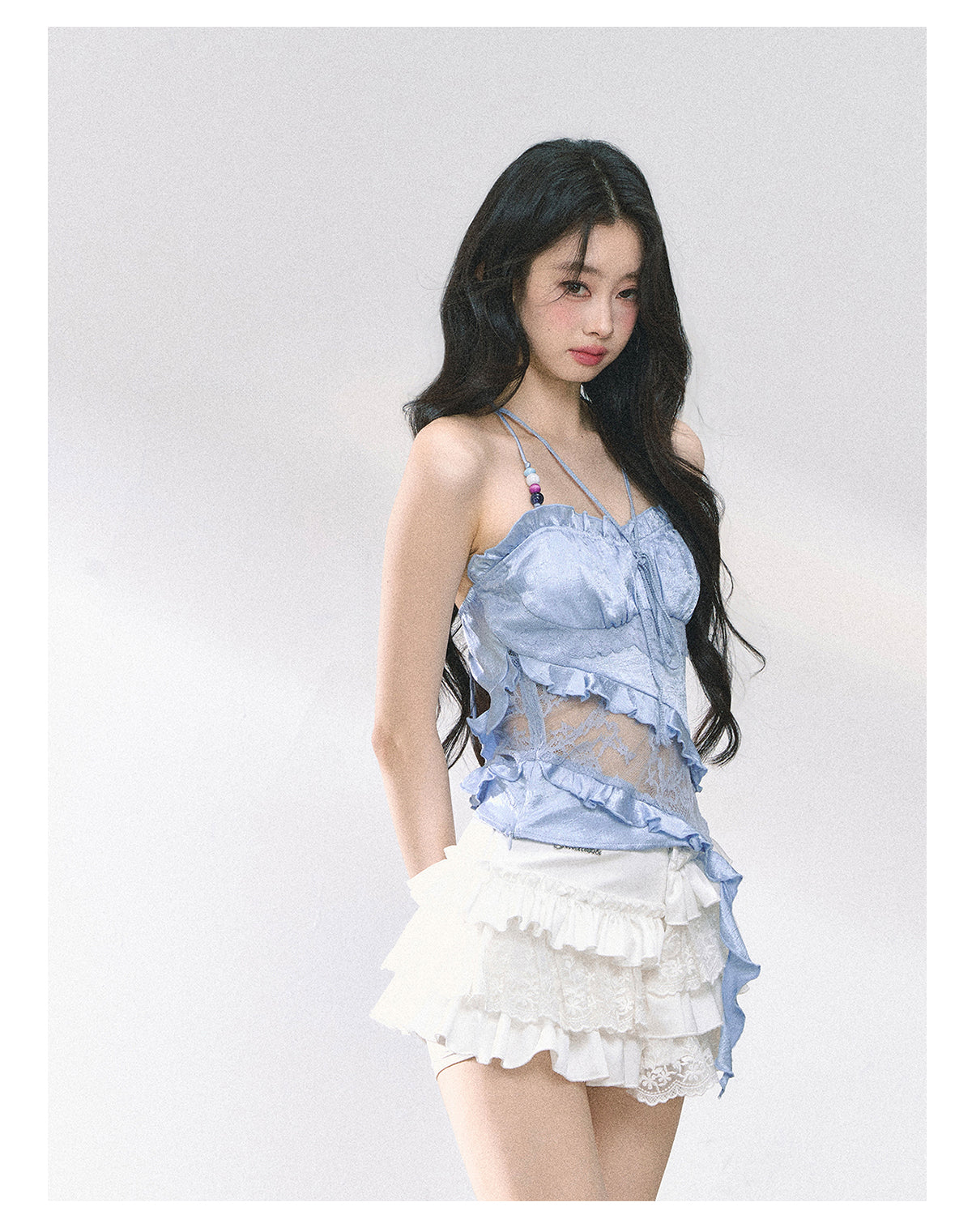 SHAOYEYAN French Lace Halter Top