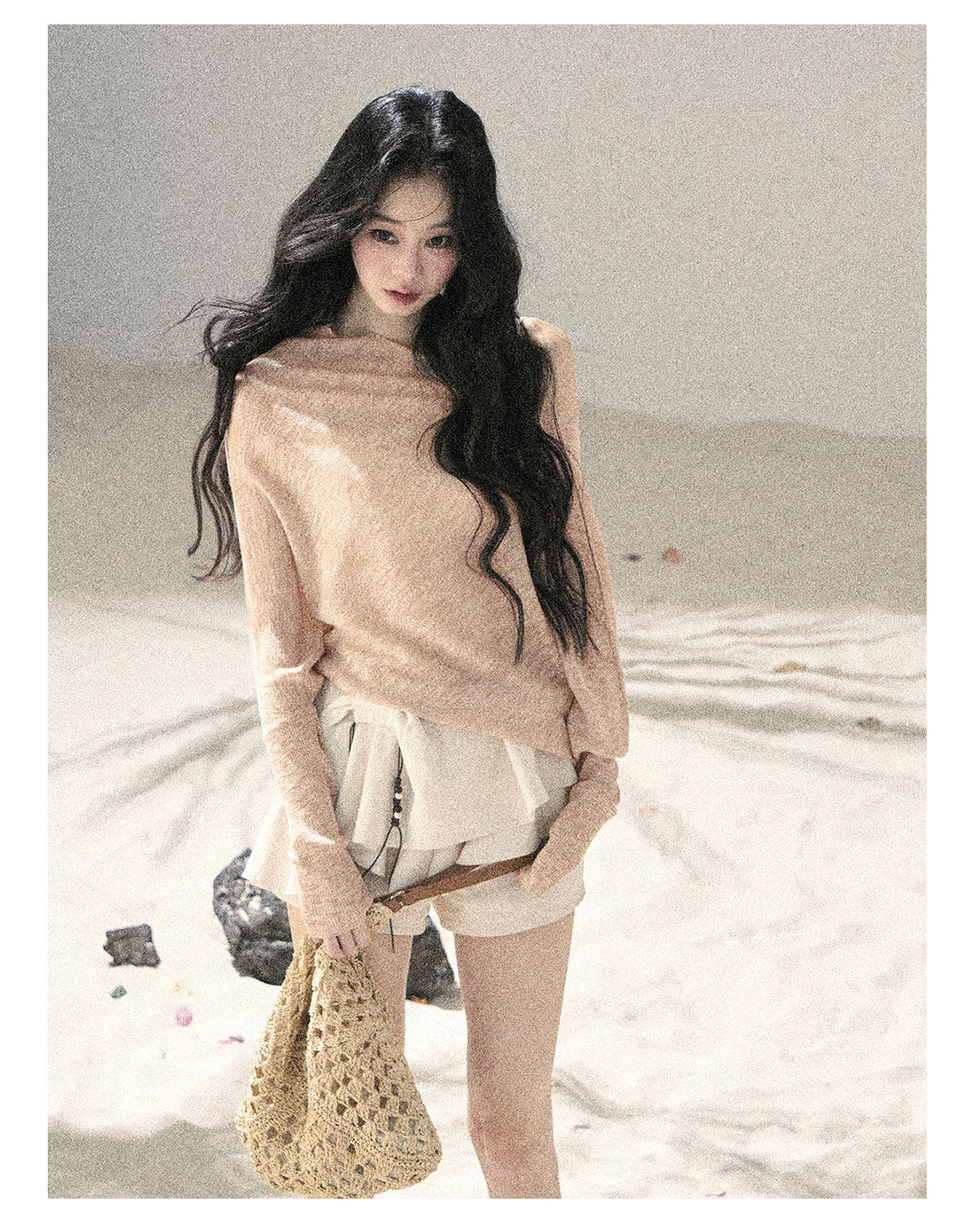 ShaoYeYan Aomalm Misty Veil Sheer Off-Shoulder Sun Cover-Up