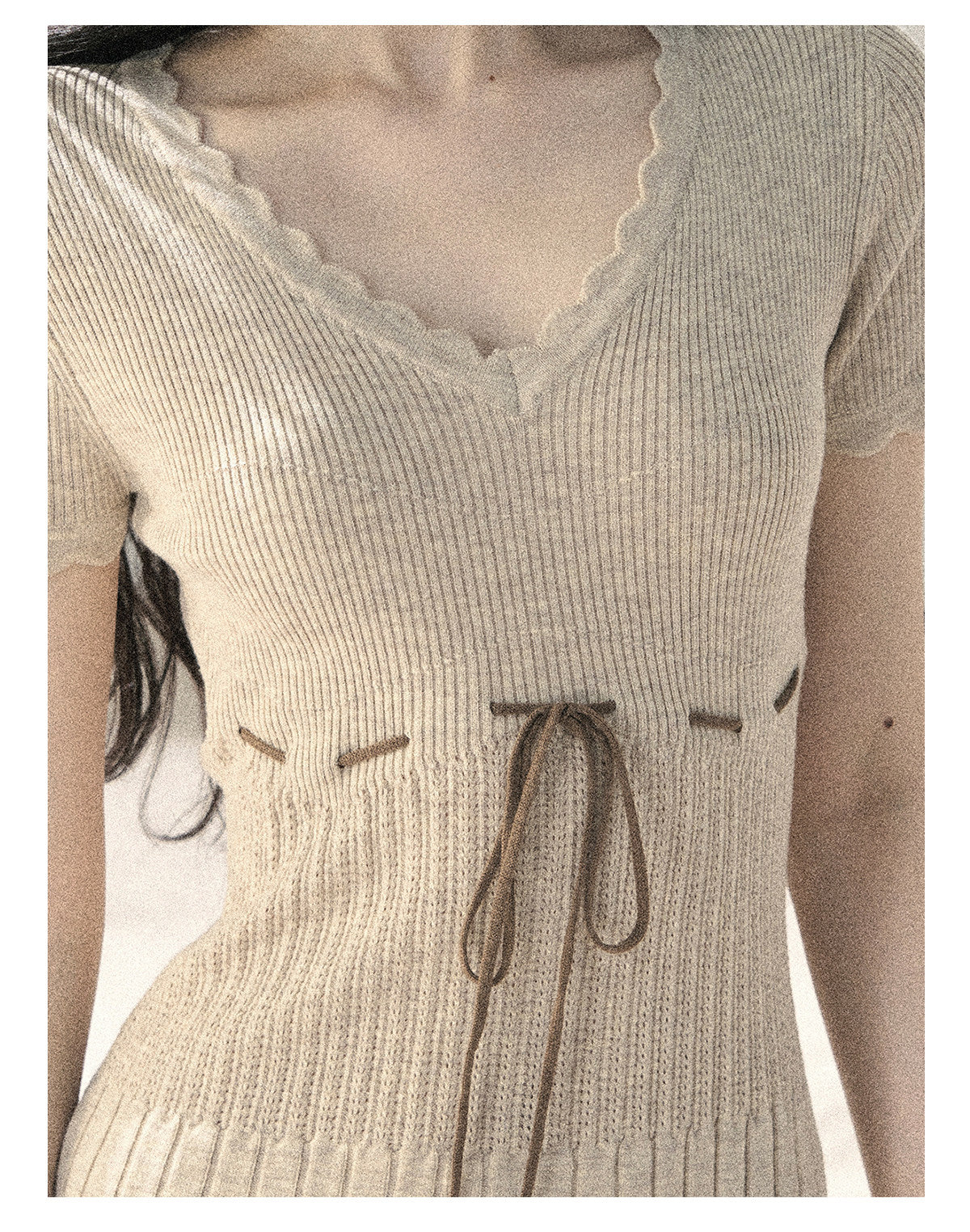ShaoYeYan Aomalm Like Evening Breeze's Soft Hum French Lace Knit Dress