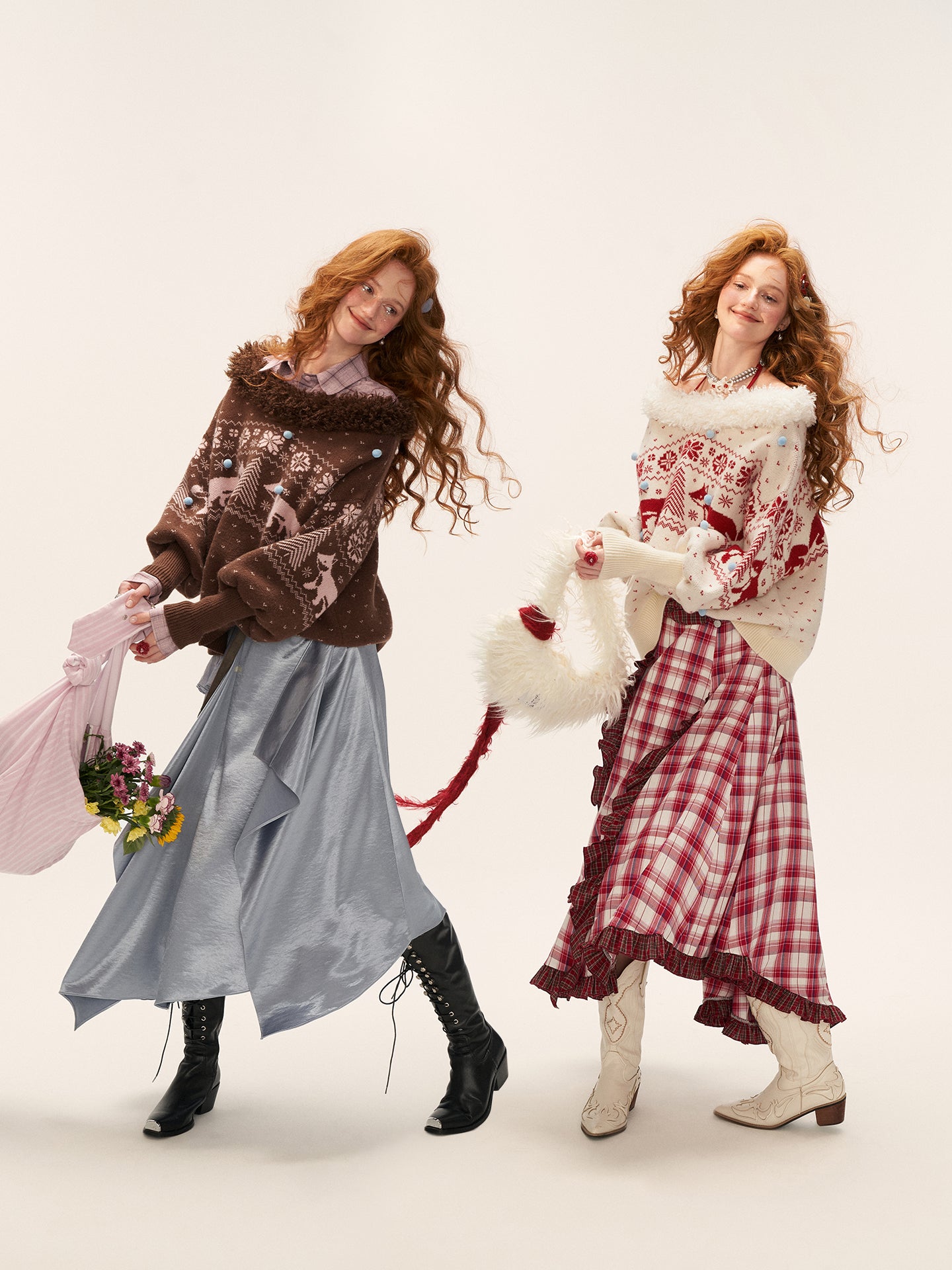 MAMC Fox Fair Isle V-Neck Sweater