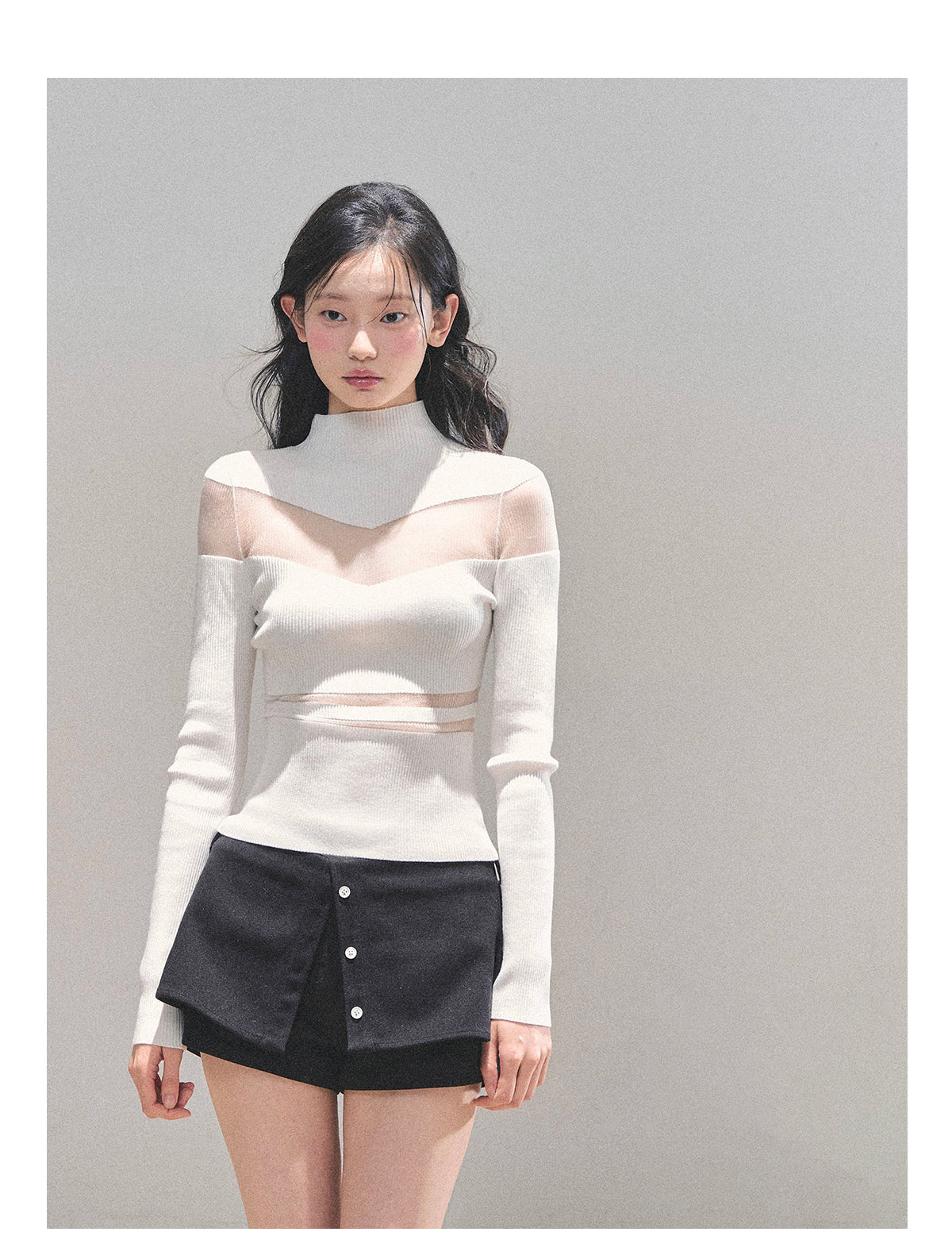 ShaoYeYan Night Whispers Semi-Turtleneck Knit Top