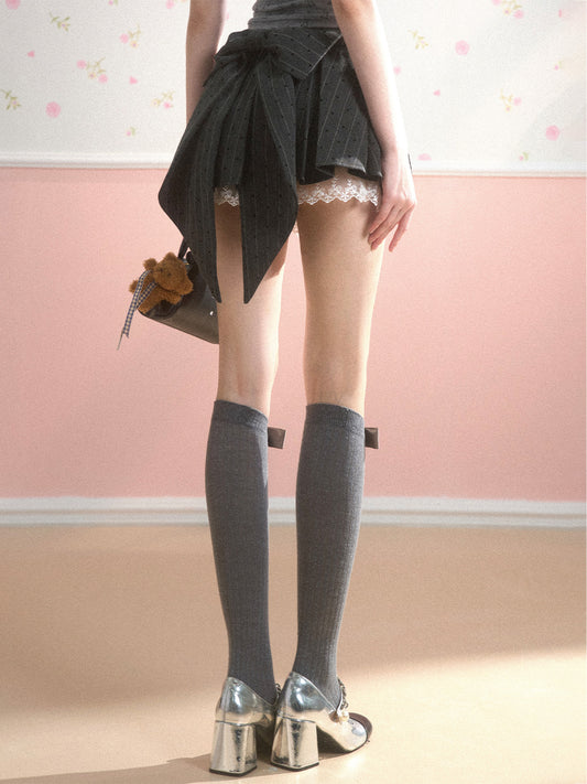 SHAOYEYAN Grey Pleated Mini Skirt