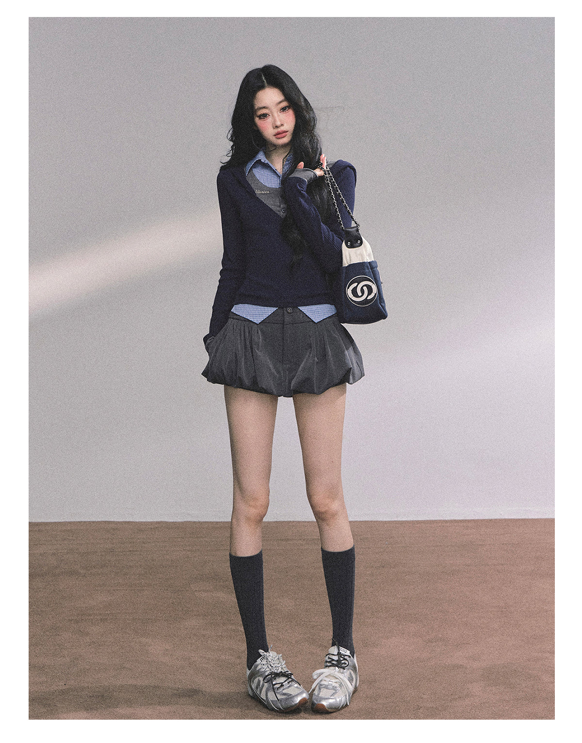 ShaoYeYan High IQ Heroine Fake Three-Layer Knit Top