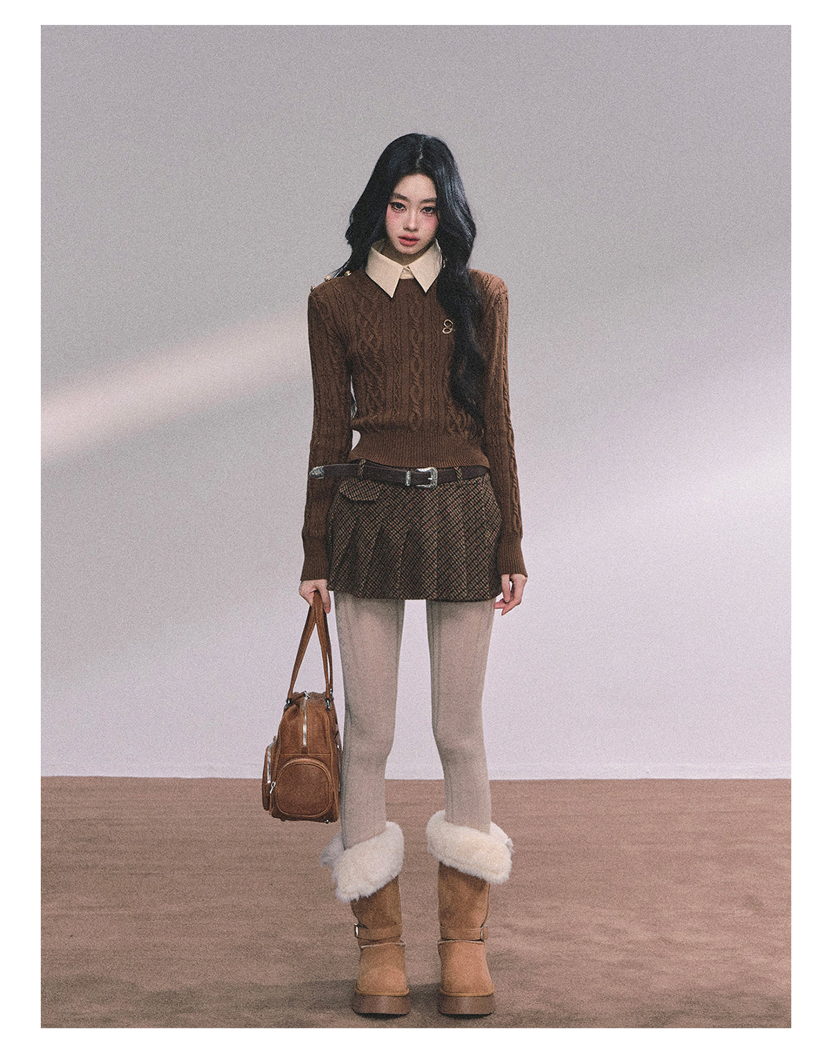 ShaoYeYan Intellectual Aesthetic Fake Two-Layer Knit Sweater