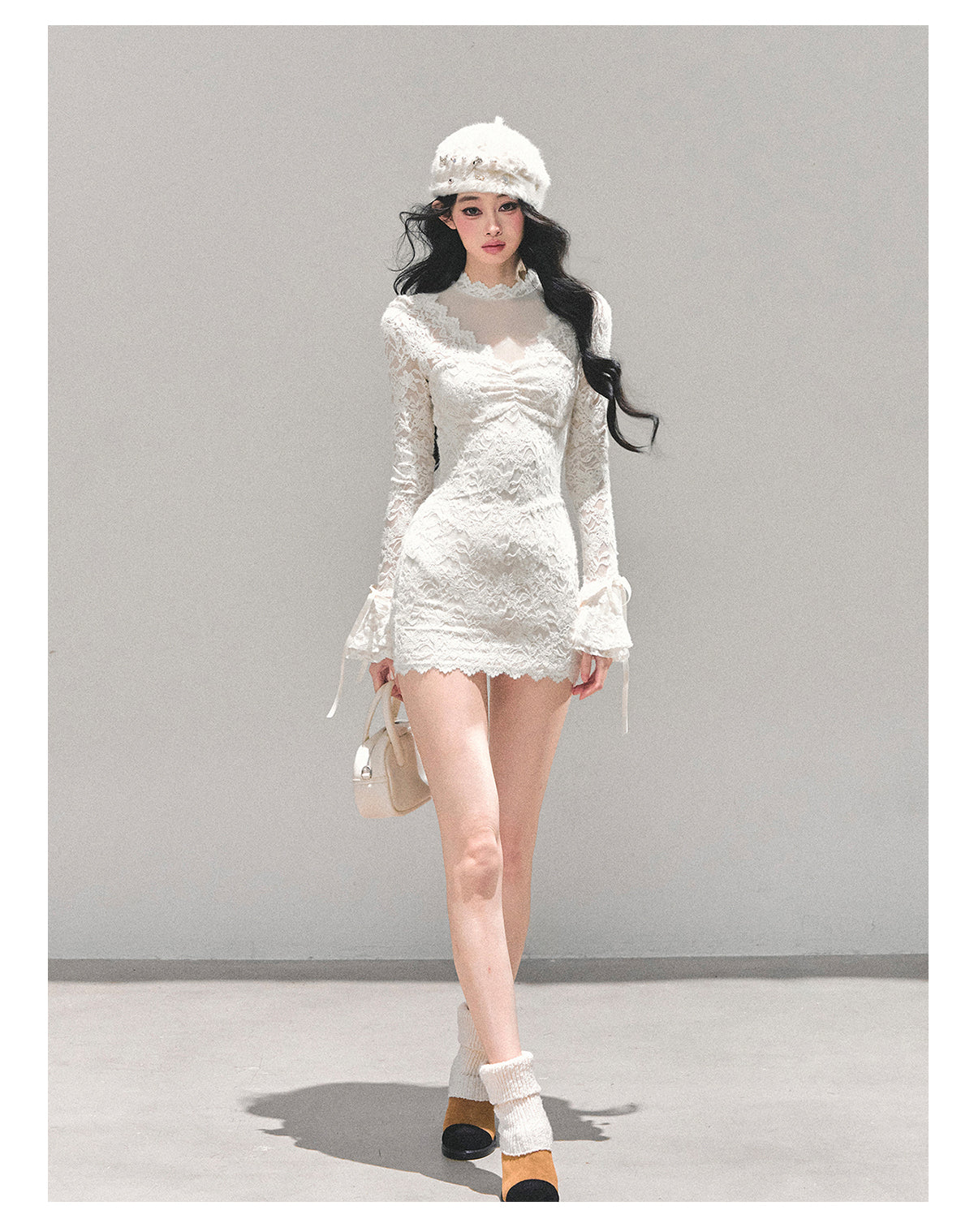 ShaoYeYan Full Moon Moment Long Sleeve Lace Dress
