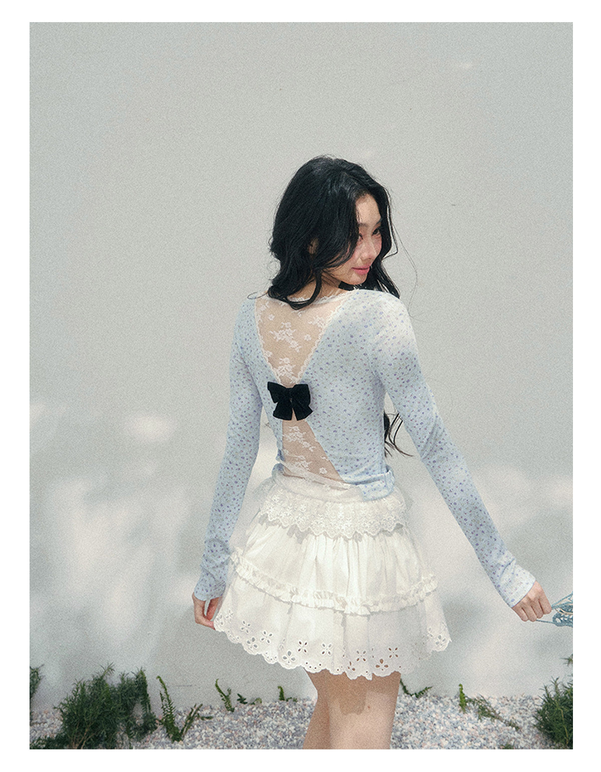 ShaoYeYan Aomalm Heartbeat's Blank Space Back Lace T-Shirt