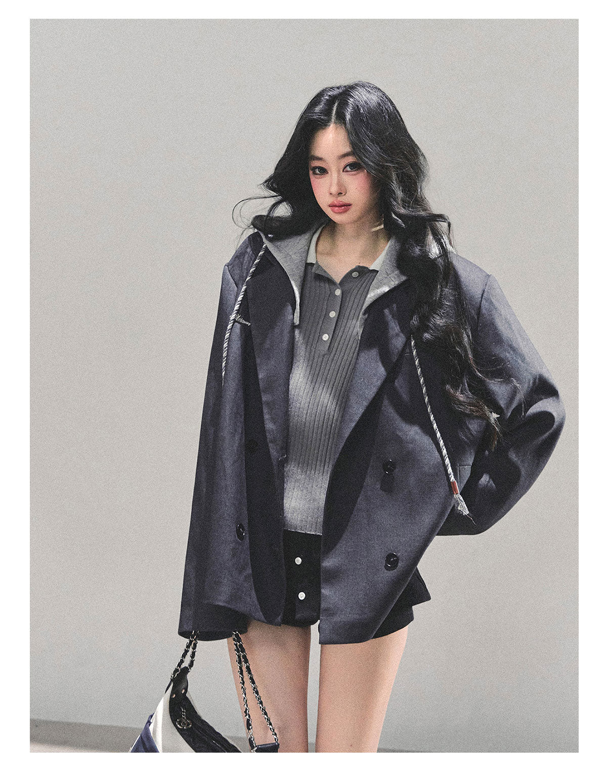 ShaoYeYan Minimalist Silhouette Fake Two-Layer Blazer