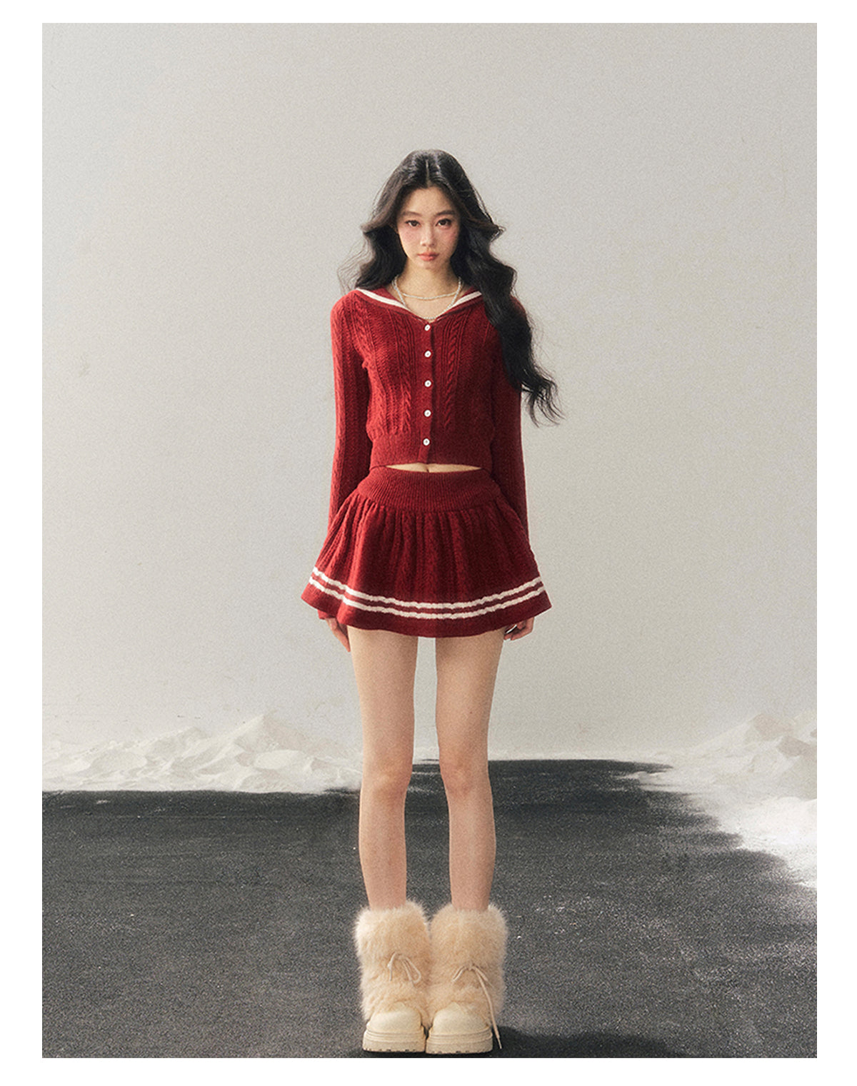 ShaoYeYan Evening Wind Whisper French Knit Set