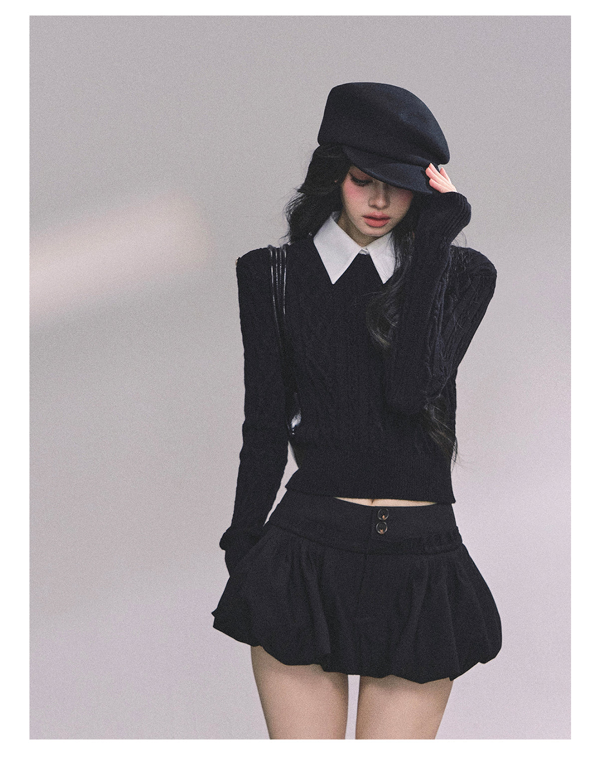 ShaoYeYan Intellectual Aesthetic Fake Two-Layer Knit Sweater