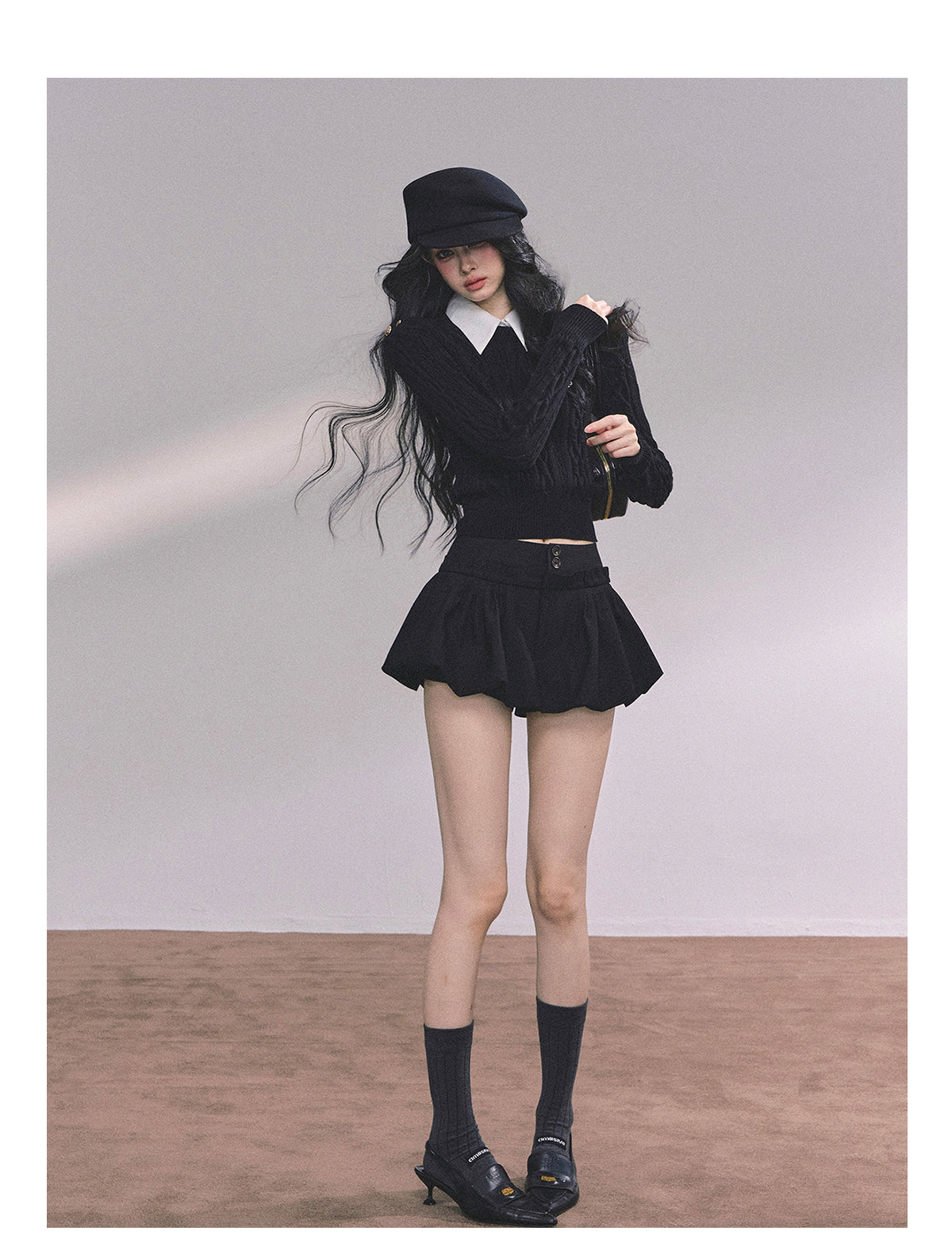 ShaoYeYan Intellectual Aesthetic Fake Two-Layer Knit Sweater