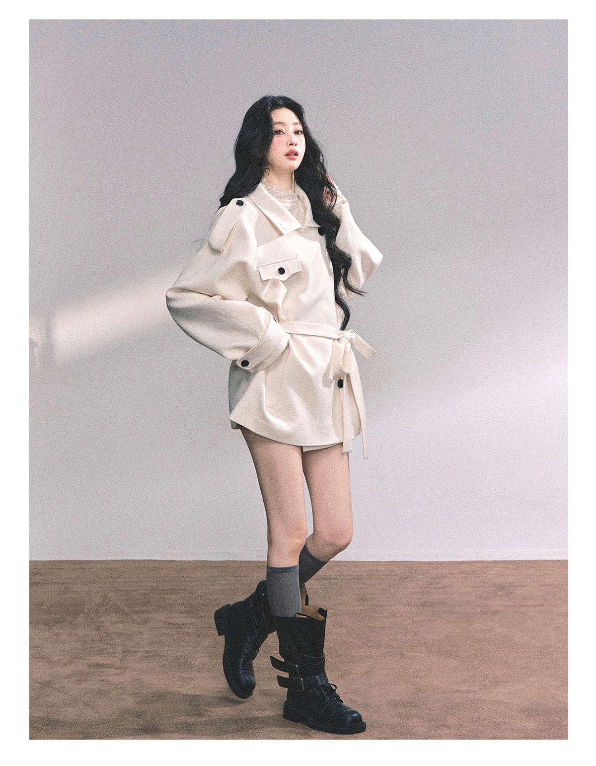 ShaoYeYan Shanghai Socialite British Style Loose Tweed Coat