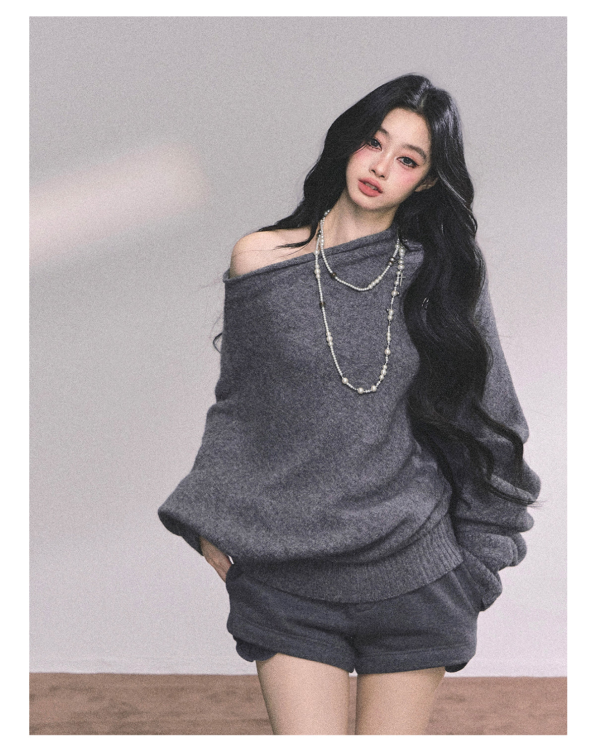 ShaoYeYan Cold Unnie Korean Off-Shoulder Sweater