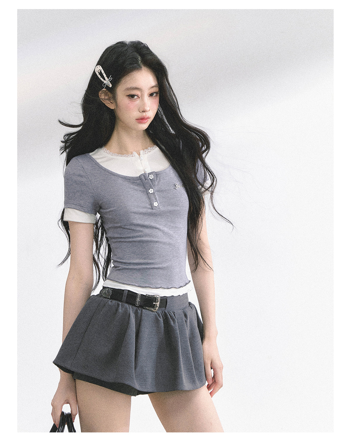 SHAOYEYAN Liliana Fake Two-Piece Lace T-Shirt