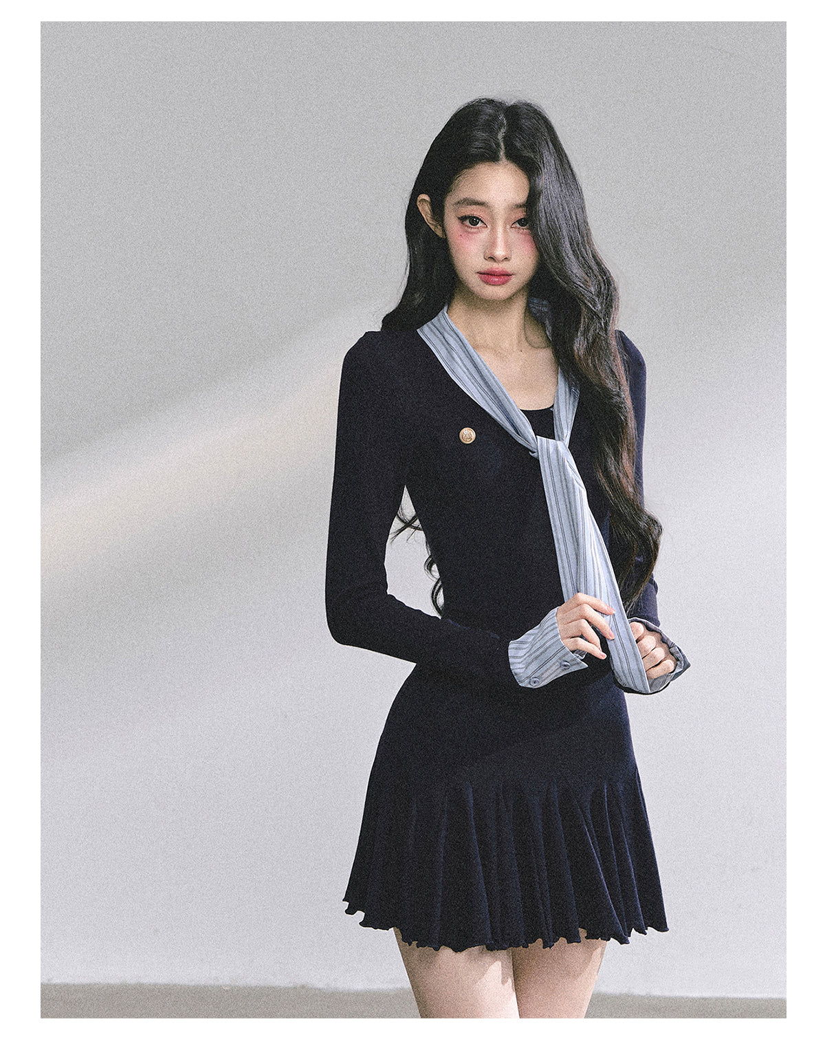 ShaoYeYan Rose Academy American Style Long Sleeve Bodycon Dress