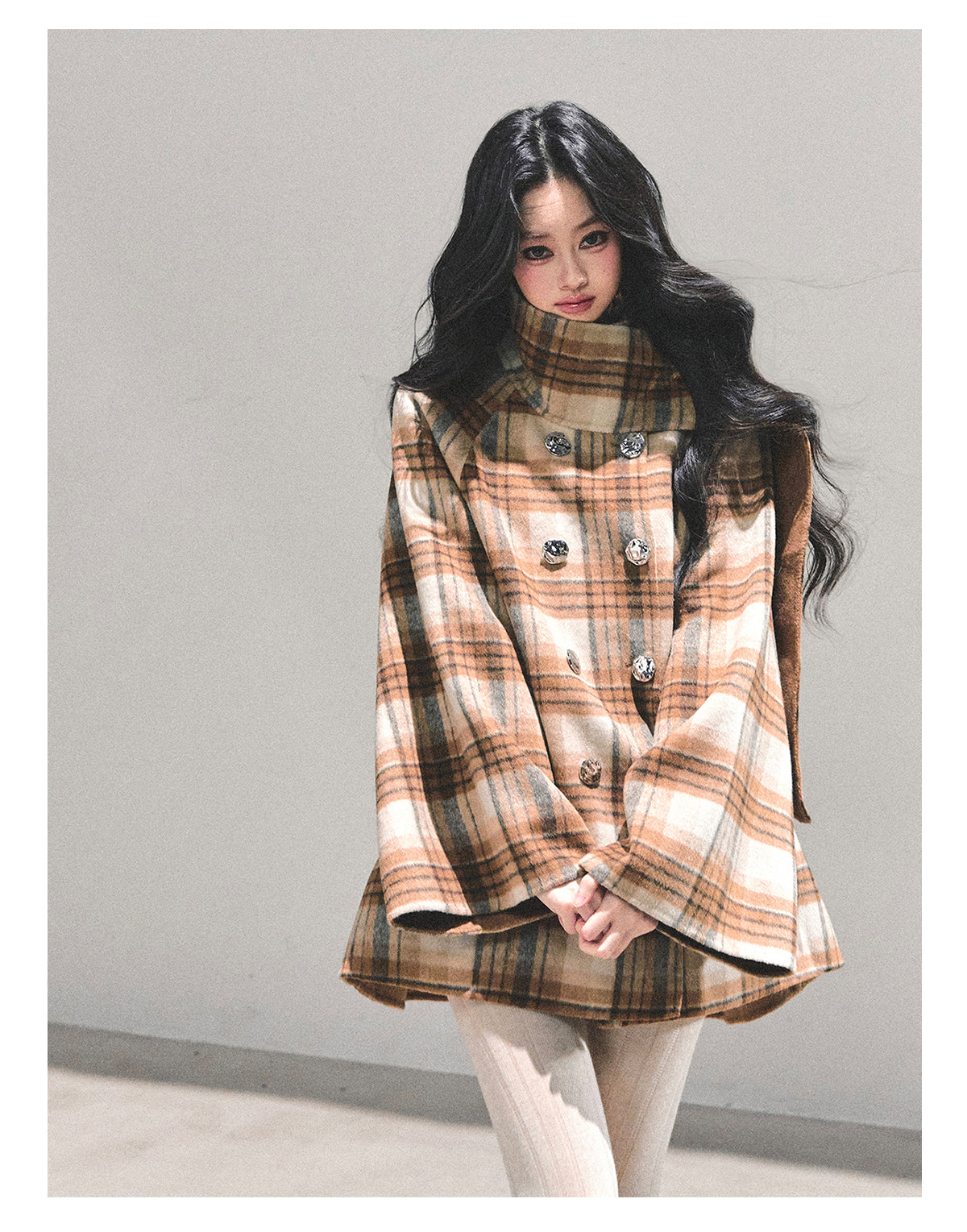 ShaoYeYan Hidden Grid Secret Wool Coat